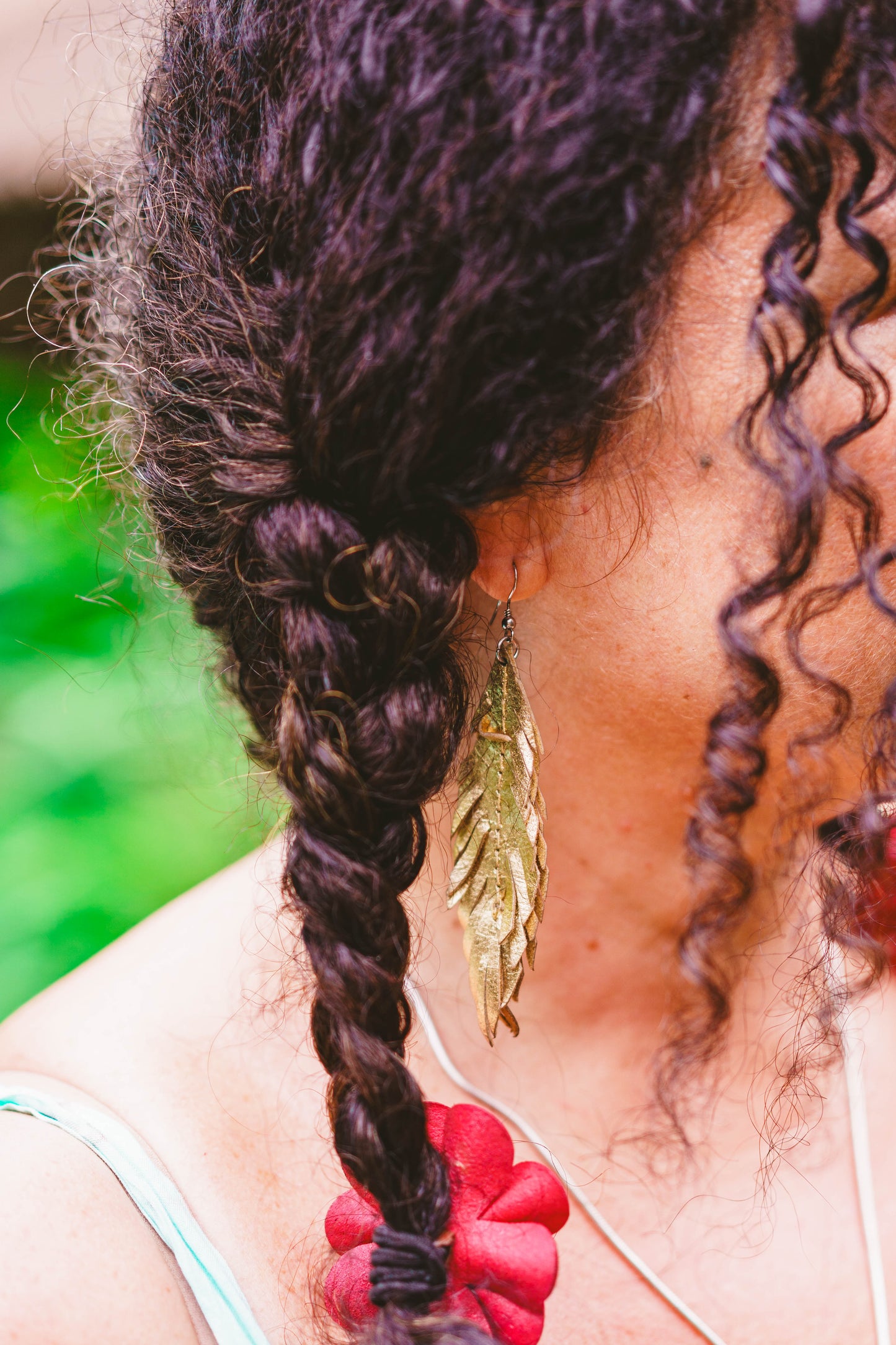 Leather Feather Earrings