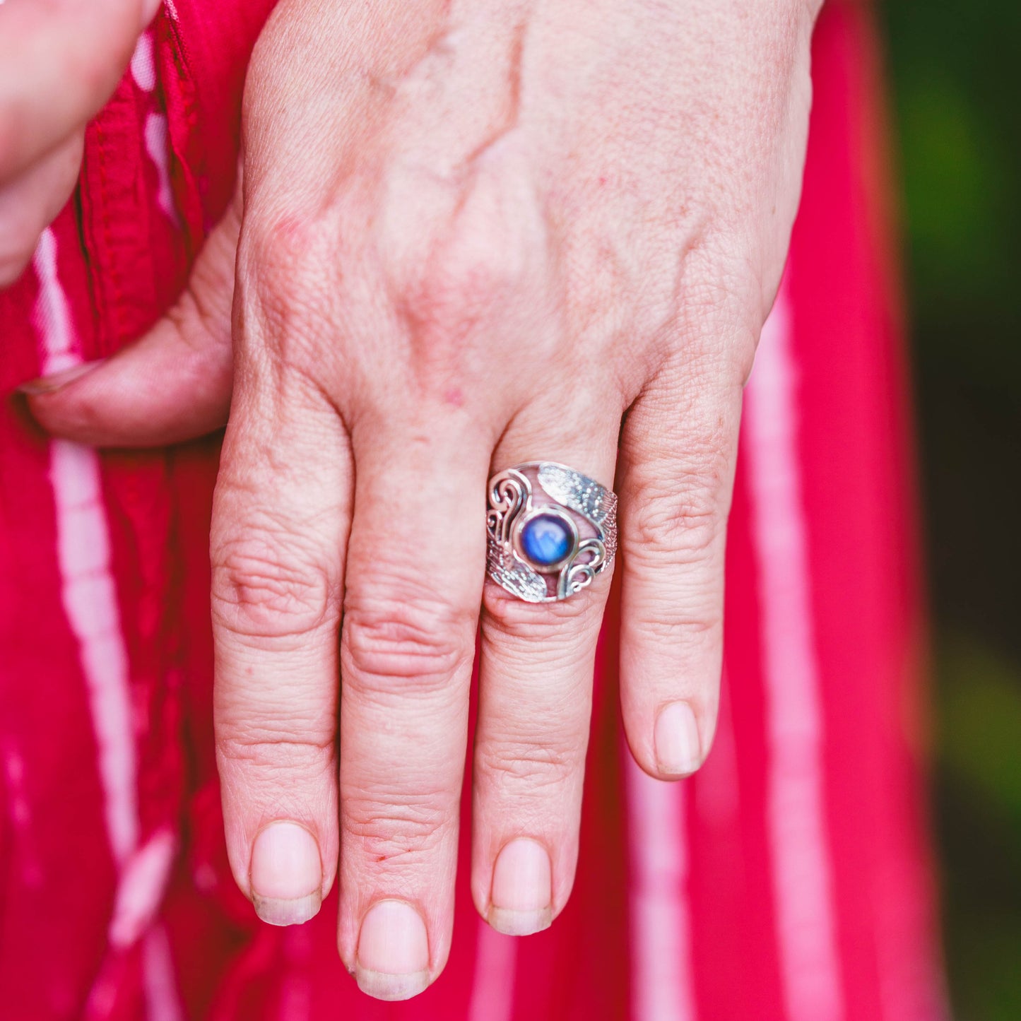 Sterling Silver Labradorite Shield Ring