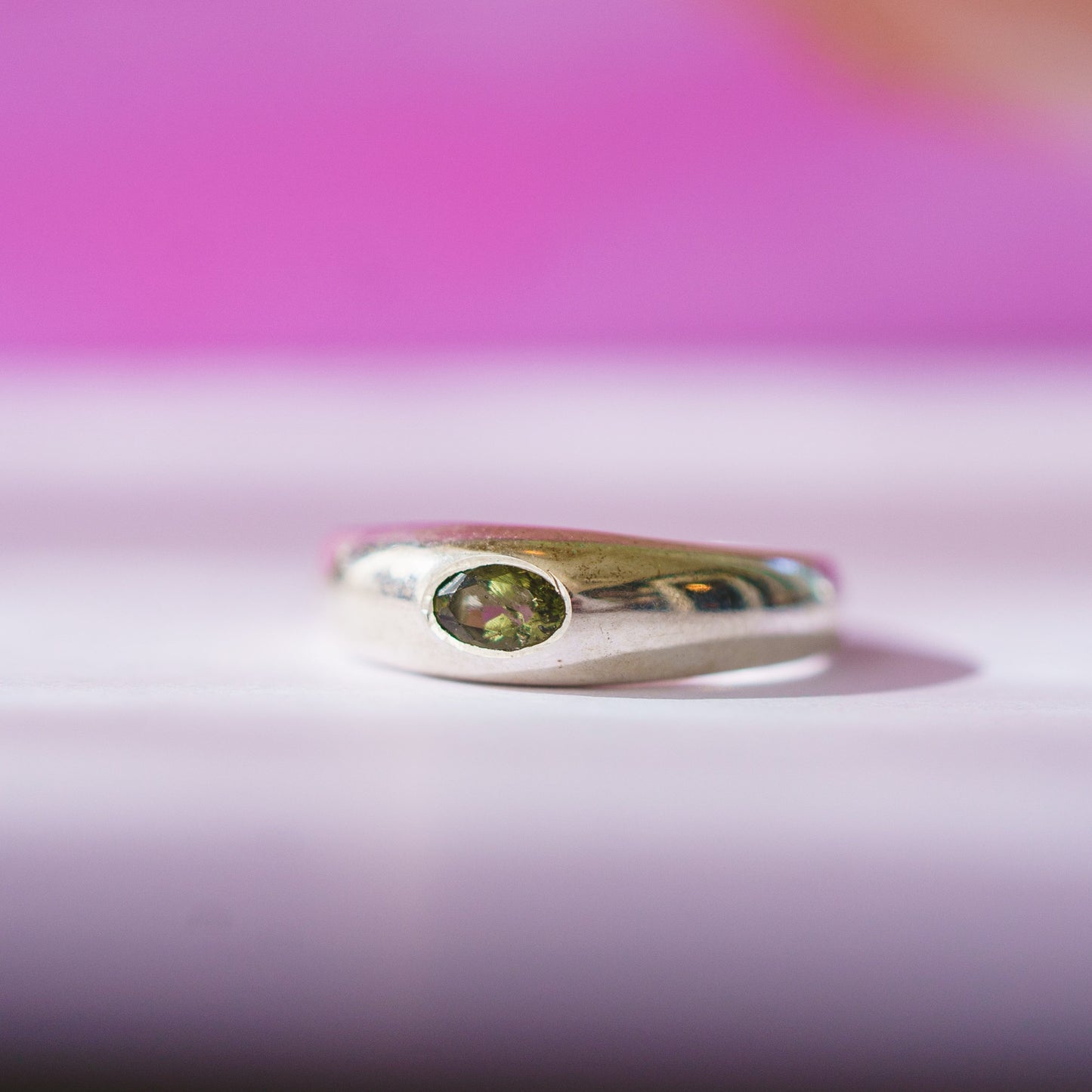 Sterling Silver Moldavite Ring