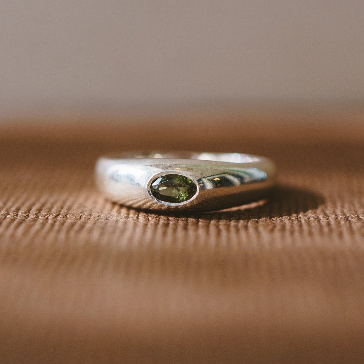 Sterling Silver Moldavite Ring