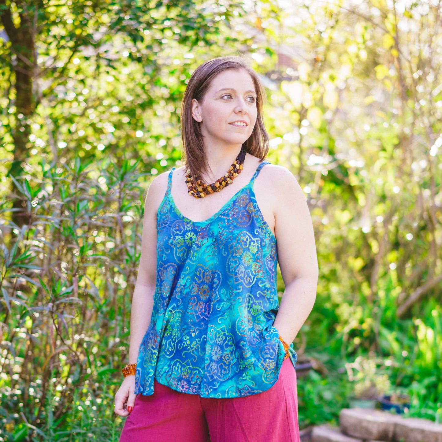 Hand Batiked Spaghetti Strap Shirt