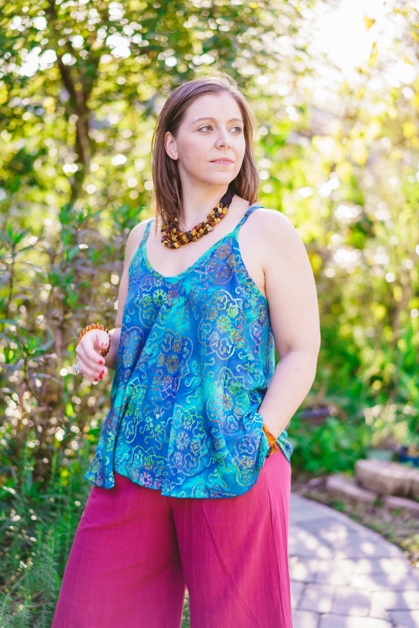 Hand Batiked Spaghetti Strap Shirt
