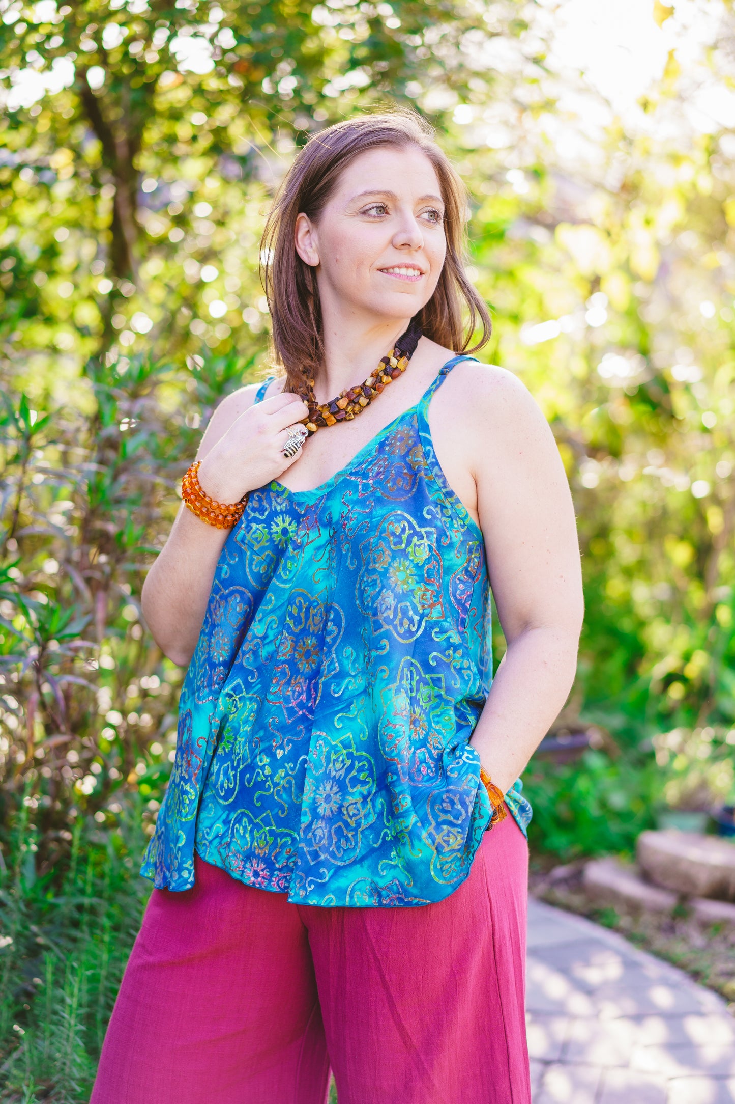 Hand Batiked Spaghetti Strap Shirt