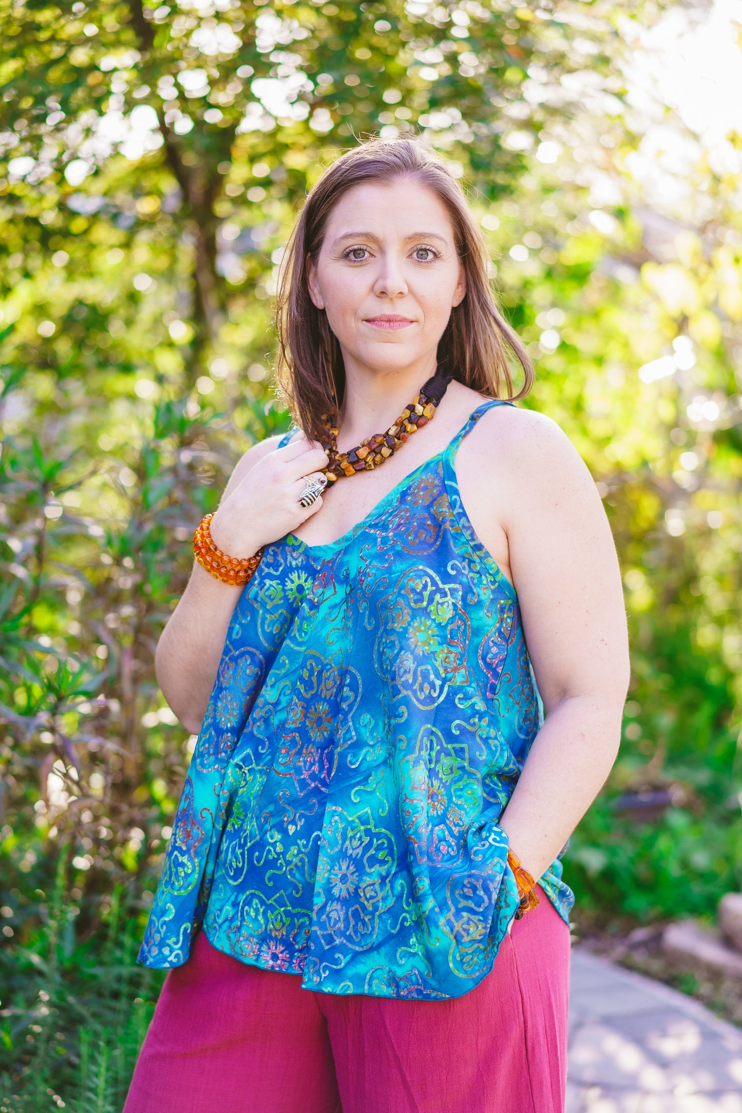 Hand Batiked Spaghetti Strap Shirt