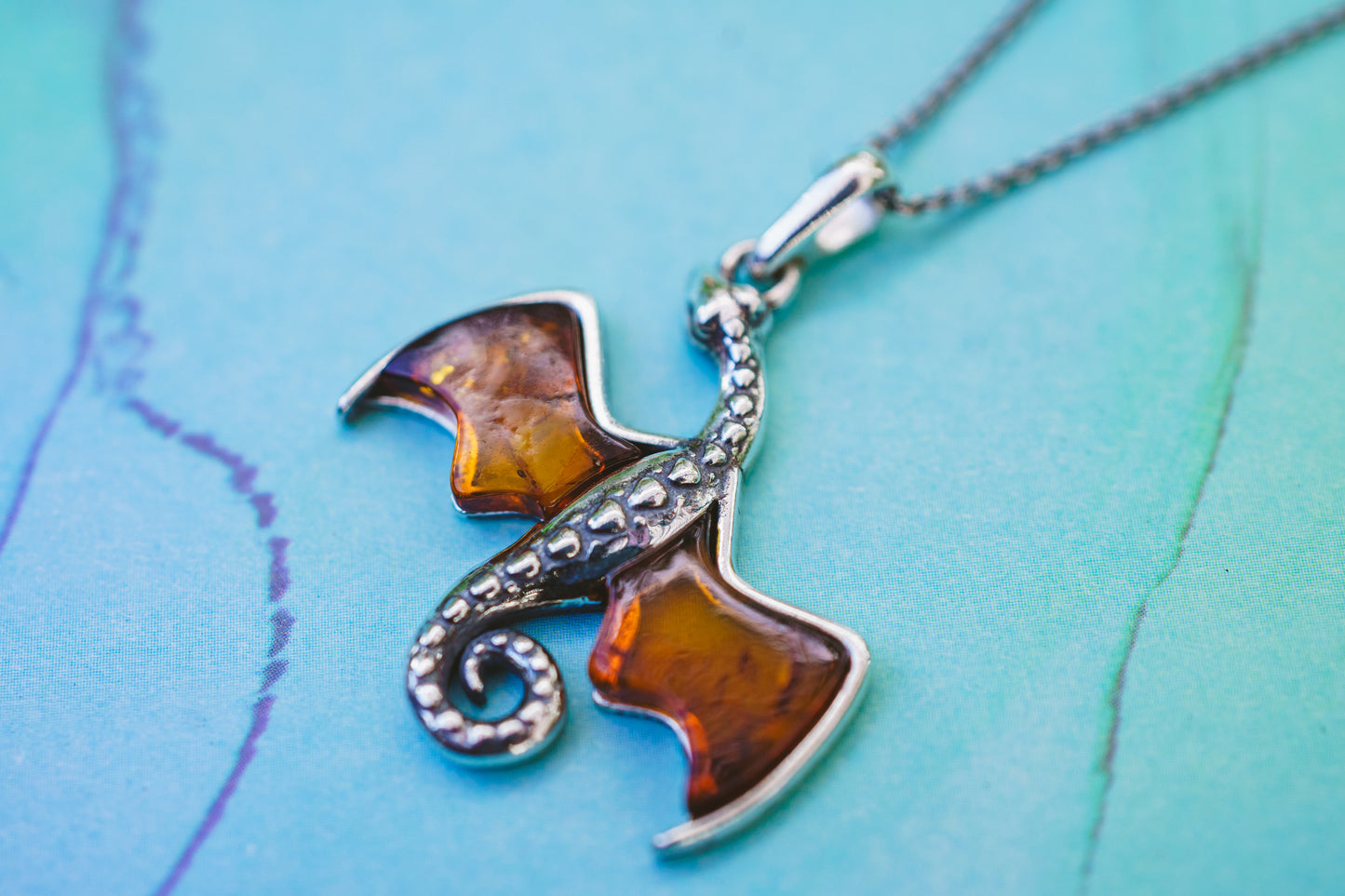 Amber Flying Dragon Pendant