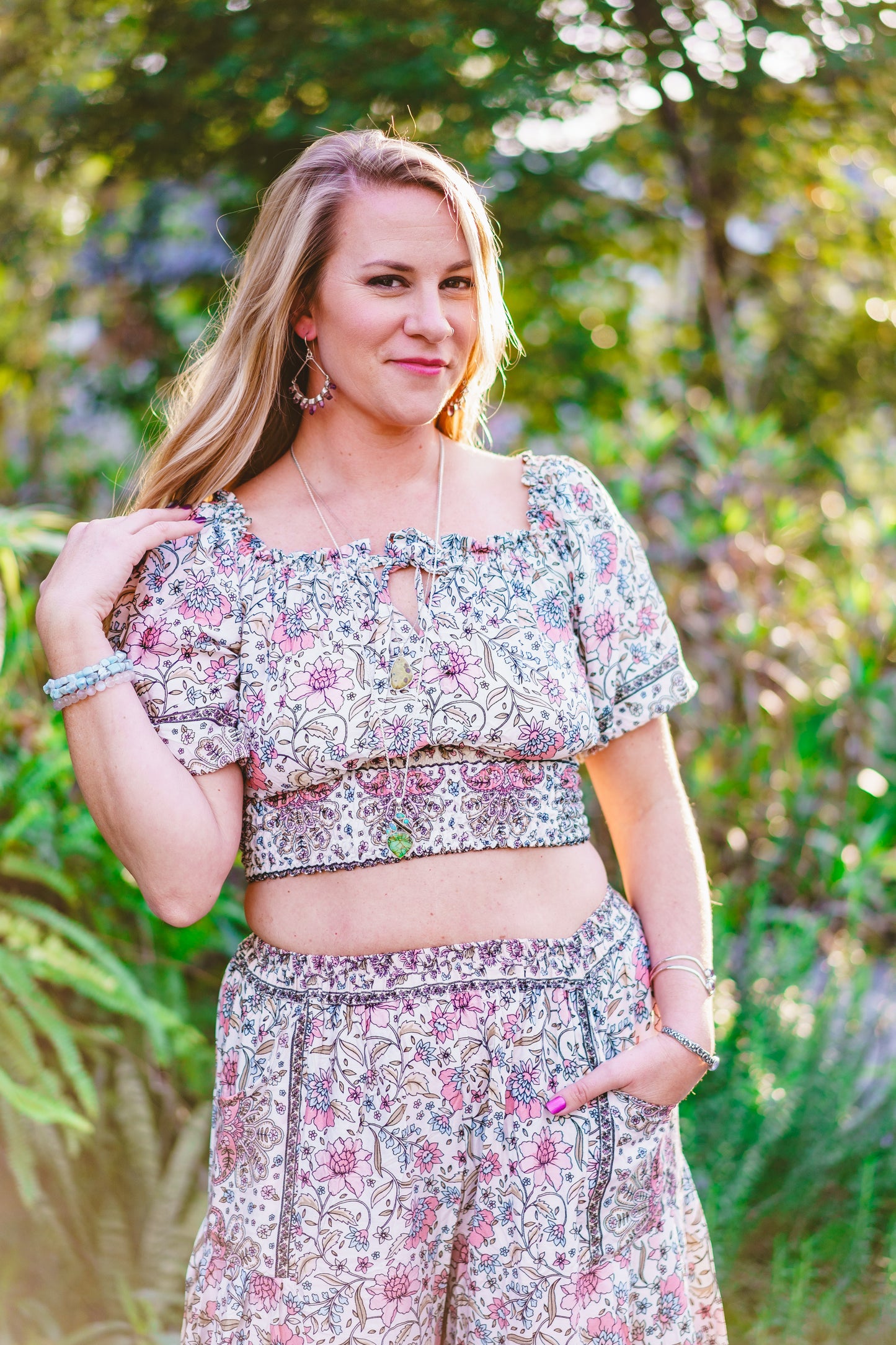Floral Crop Top & Pant Set