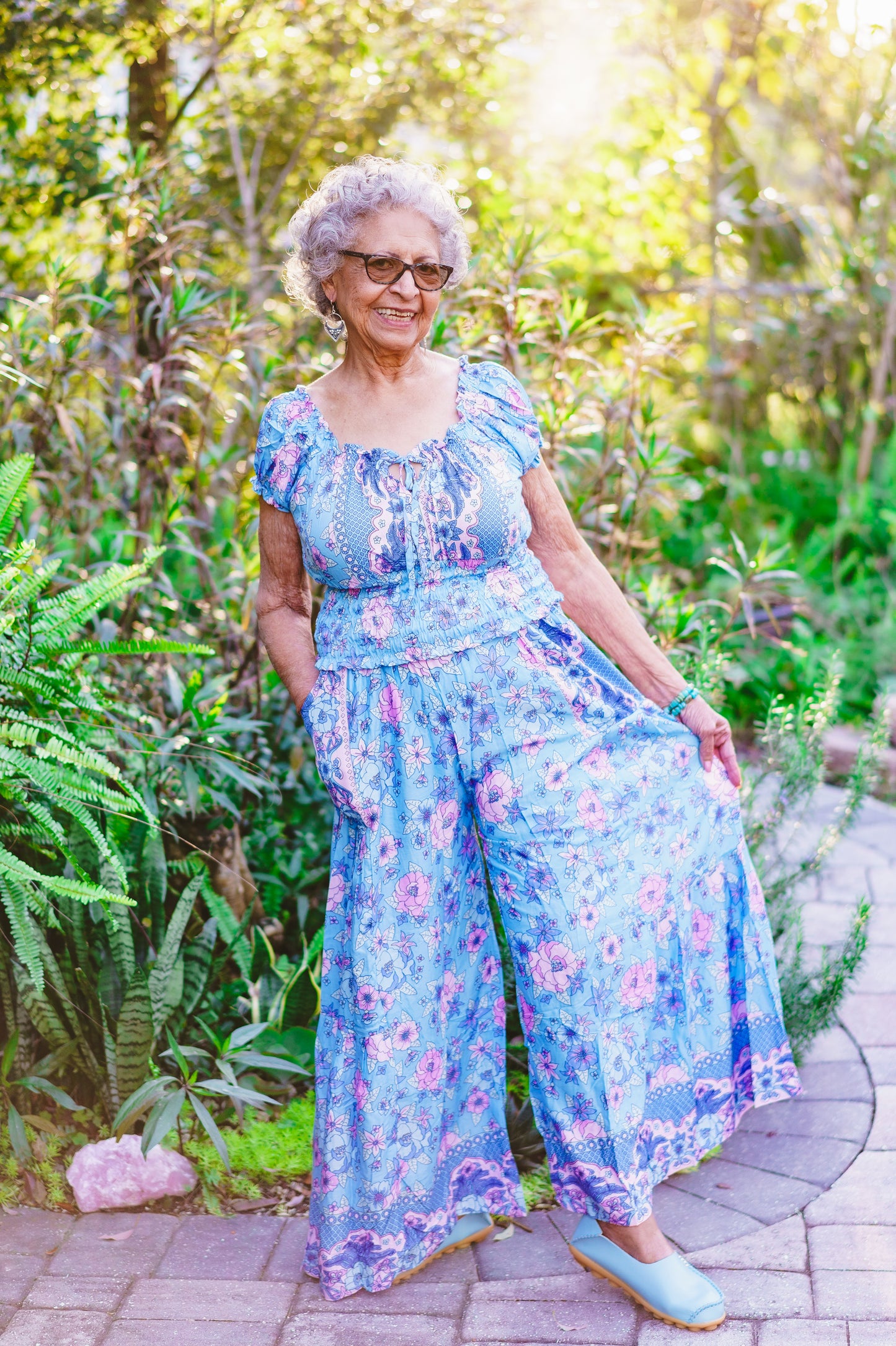 Floral Crop Top & Pant Set