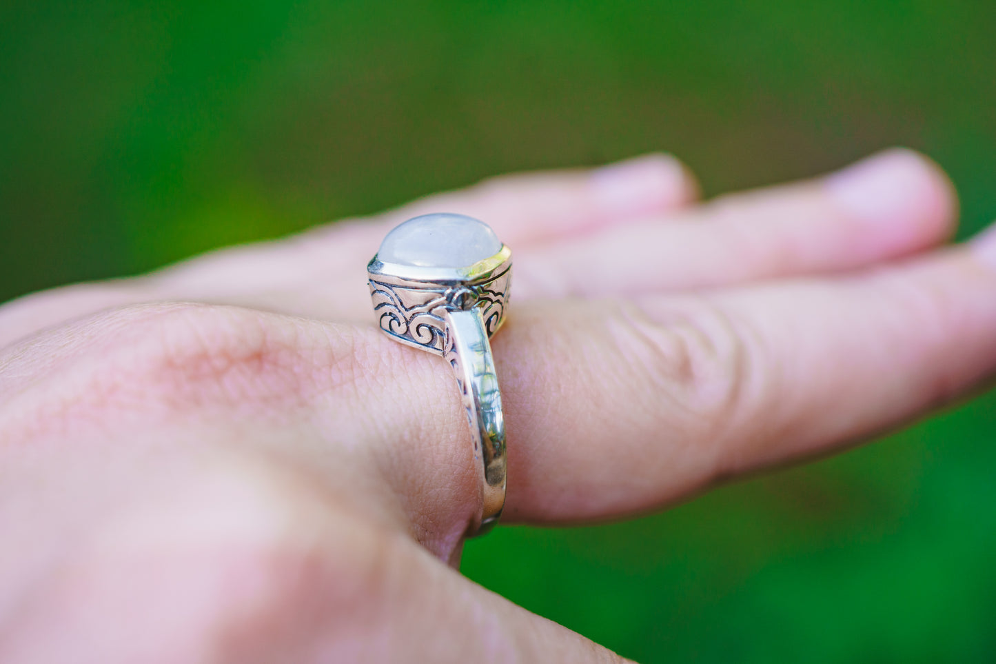 Sterling Silver Moonstone Royal Ring