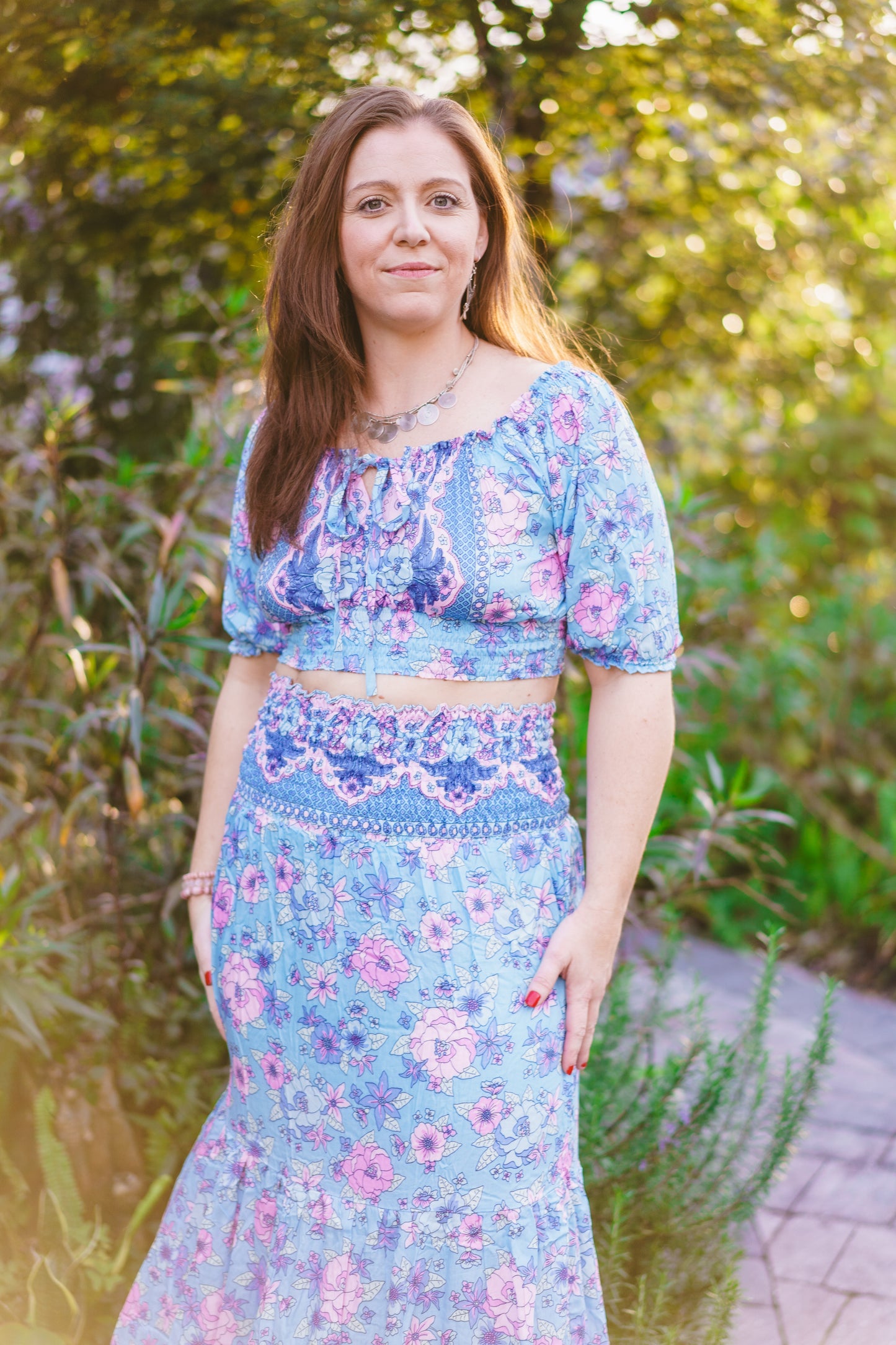 Floral Crop Top & Skirt Set
