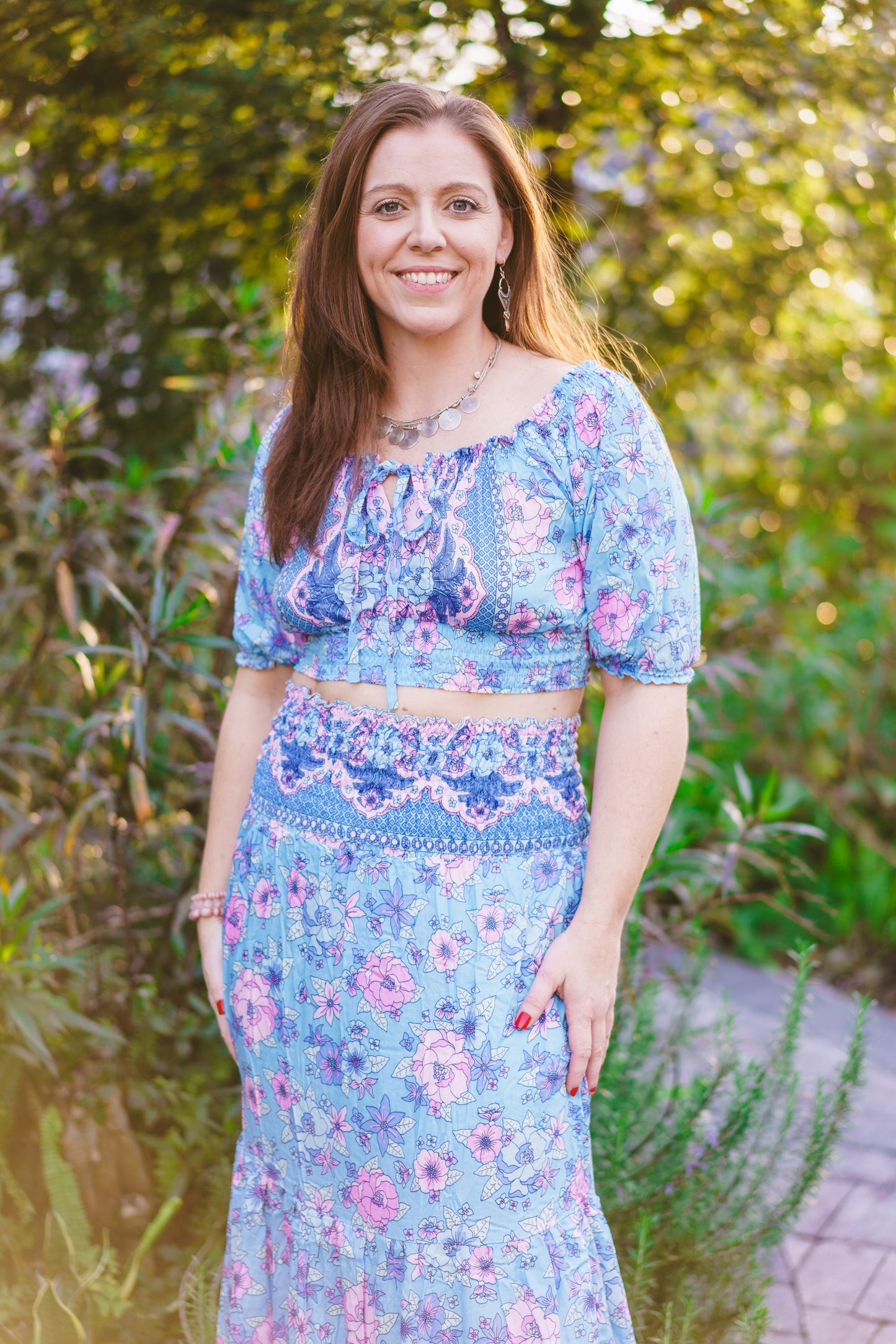 Floral Crop Top & Skirt Set