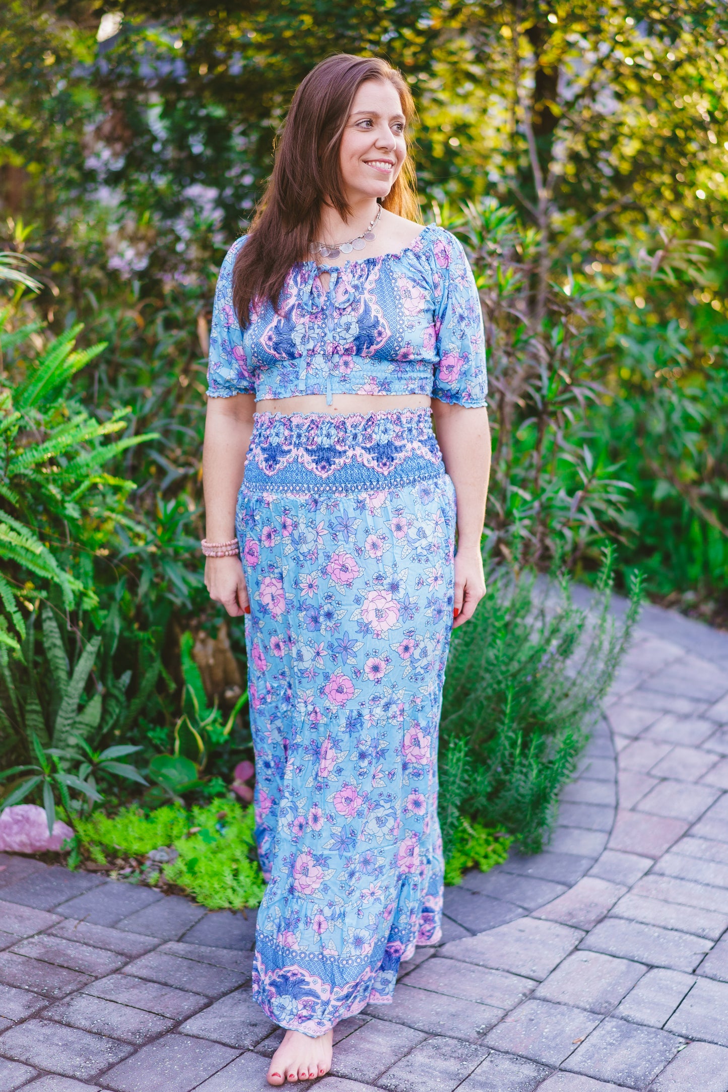 Floral Crop Top & Skirt Set