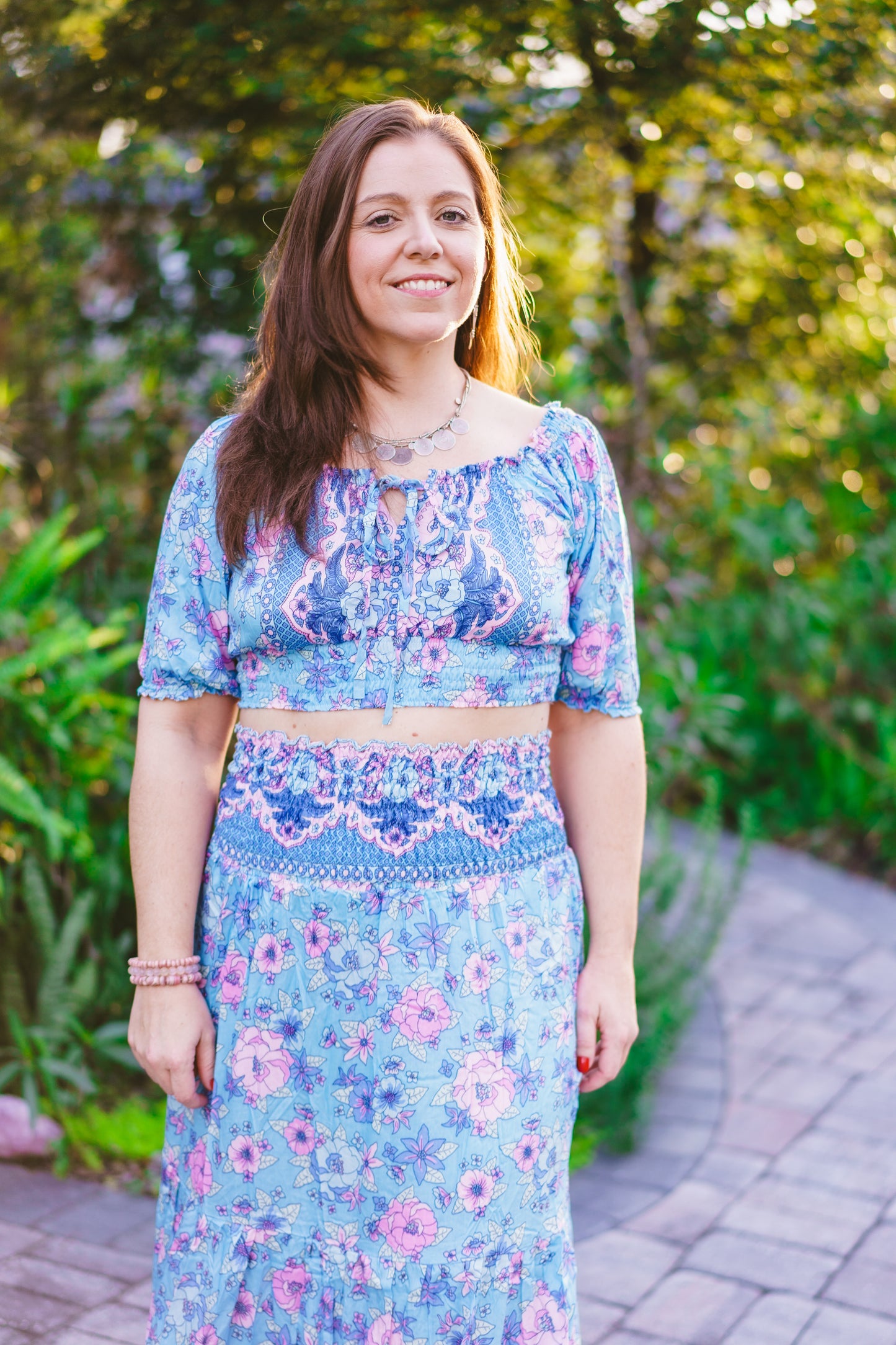 Floral Crop Top & Skirt Set