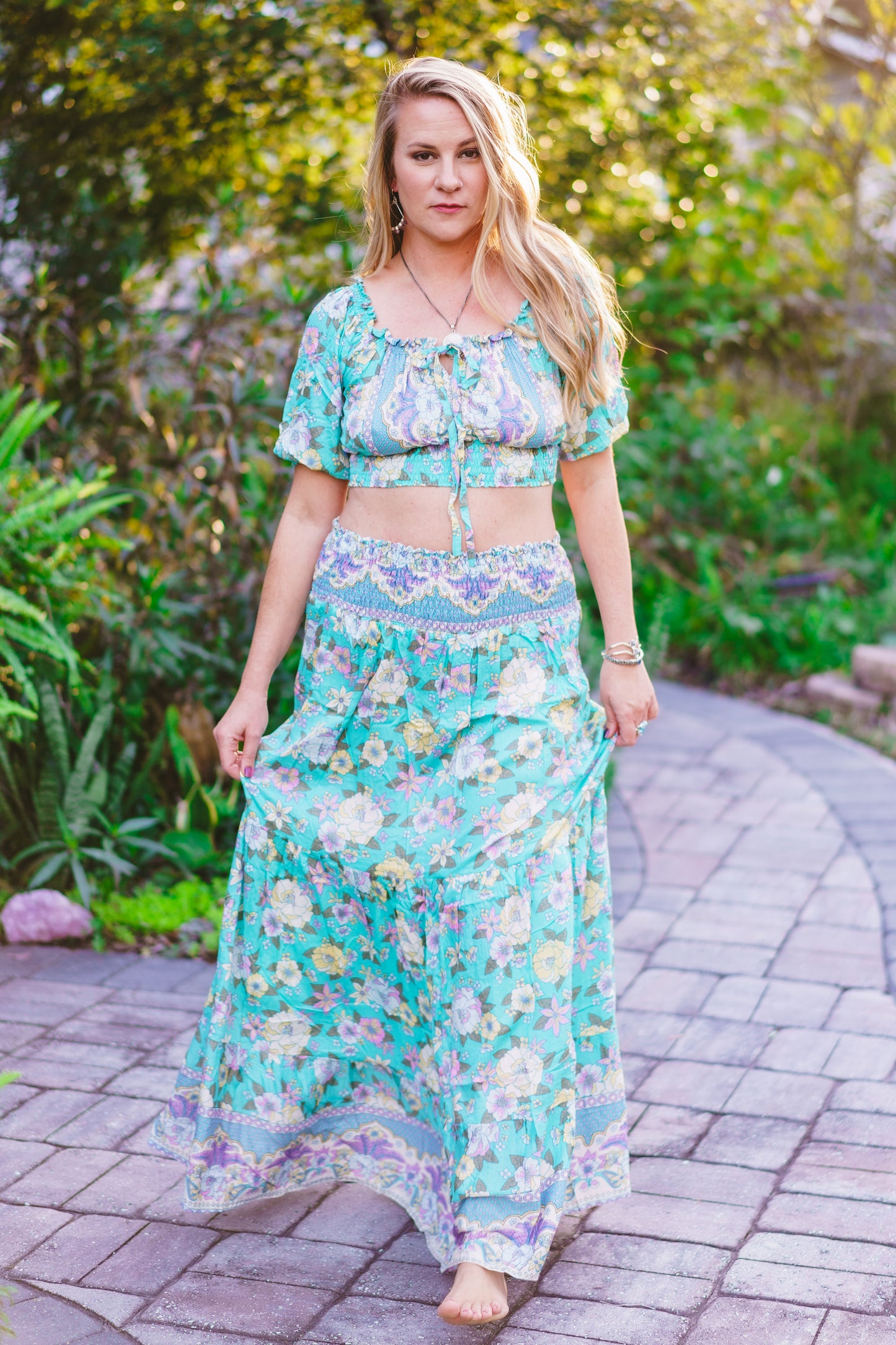Floral Crop Top & Skirt Set