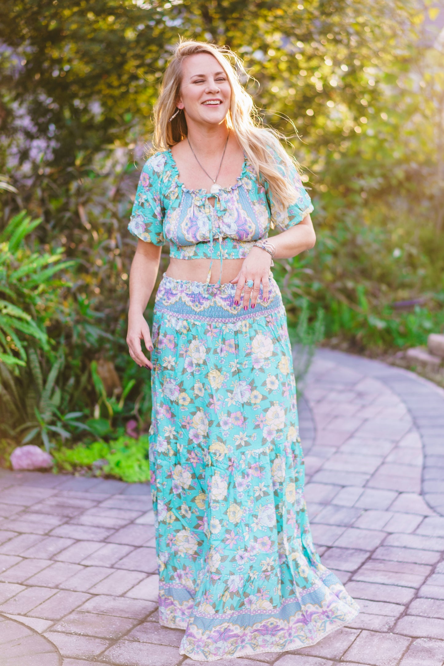 Floral Crop Top & Skirt Set