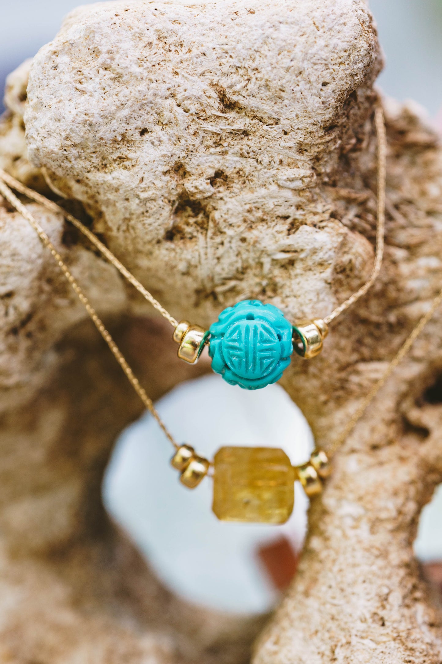 Turquoise Longevity Gold Filled Necklace