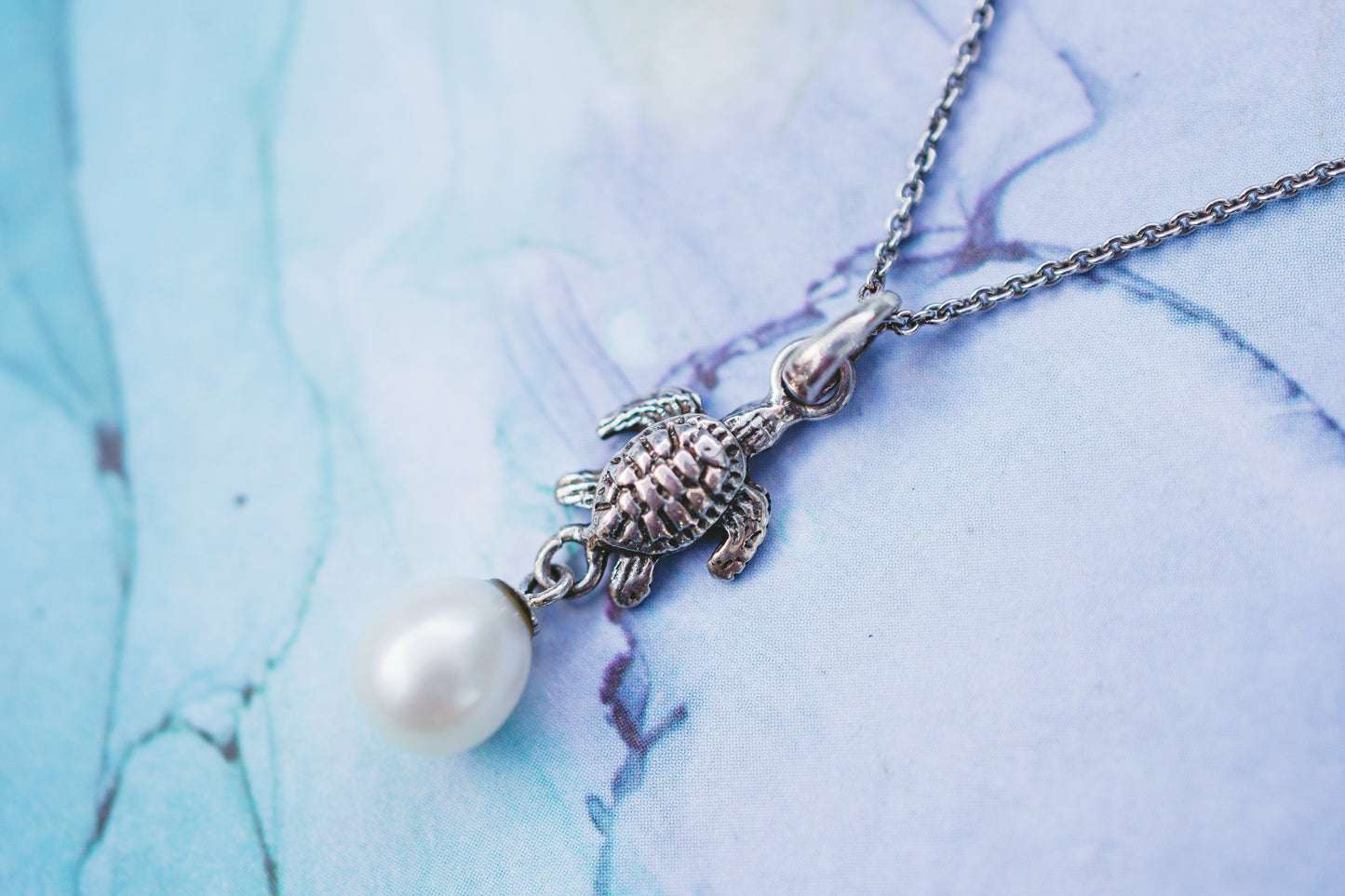 Sterling Silver Pearl Seaturtle Pendant