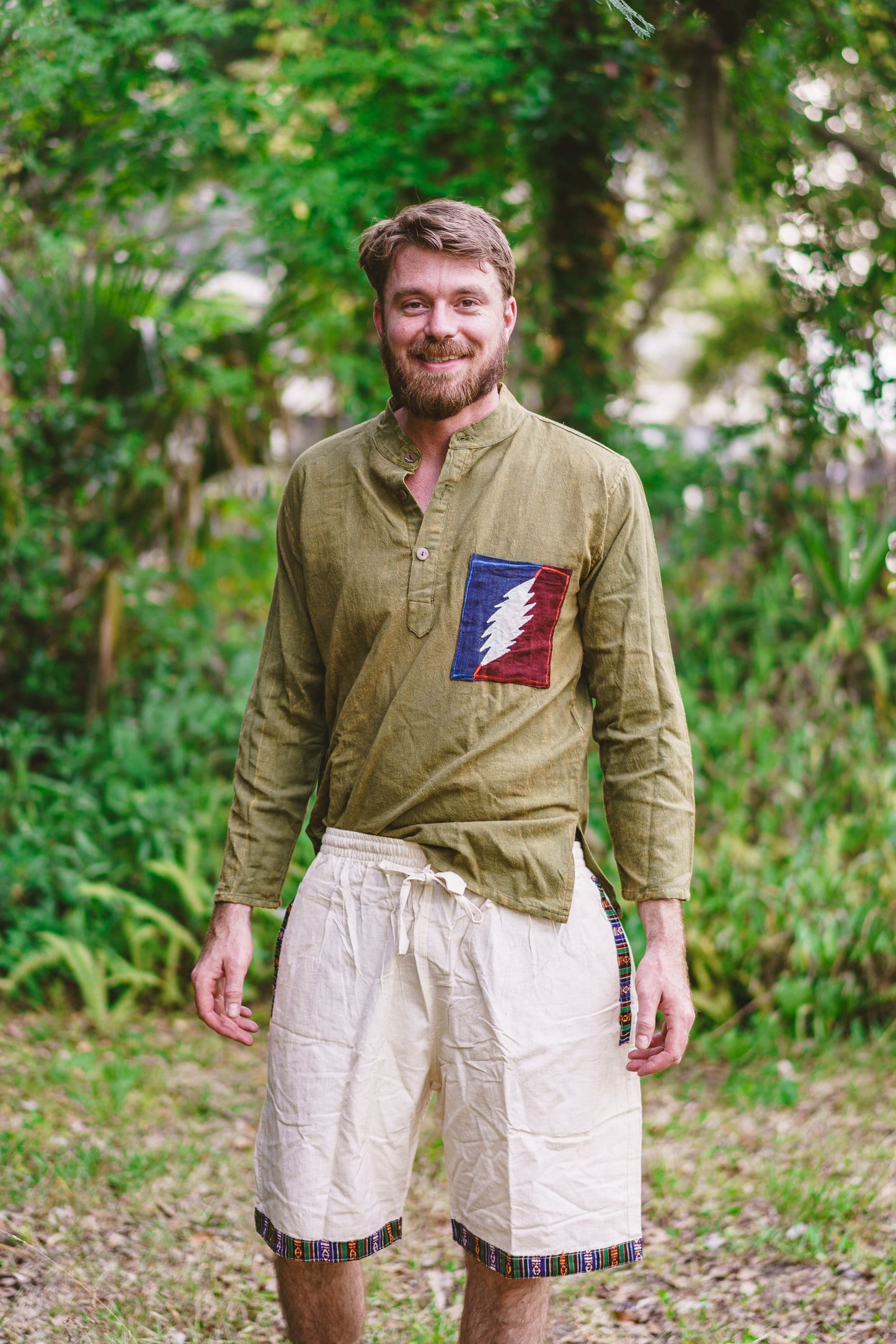 Tan Hemp Drawstring Shorts