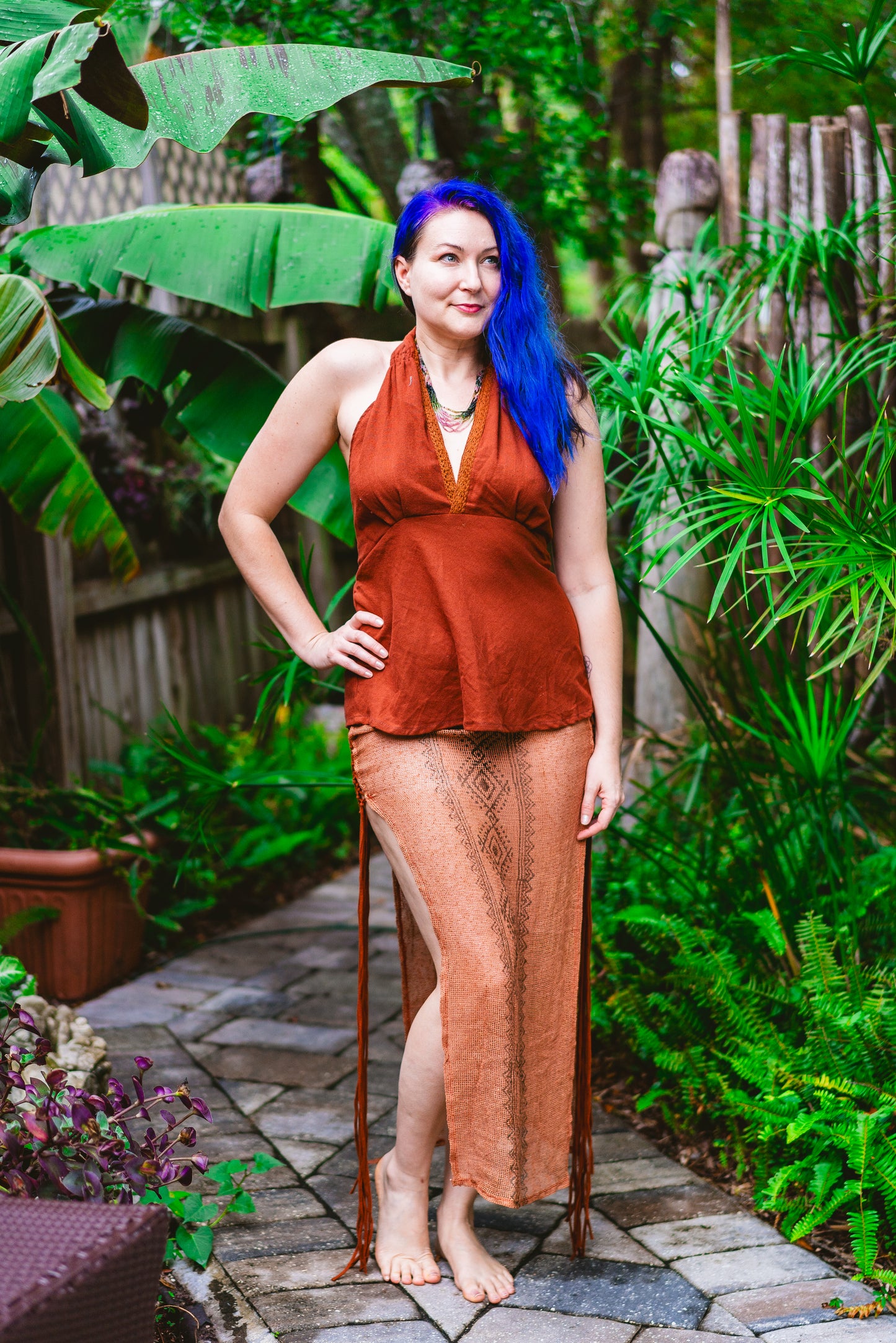 Desert Rose Block Print Halter