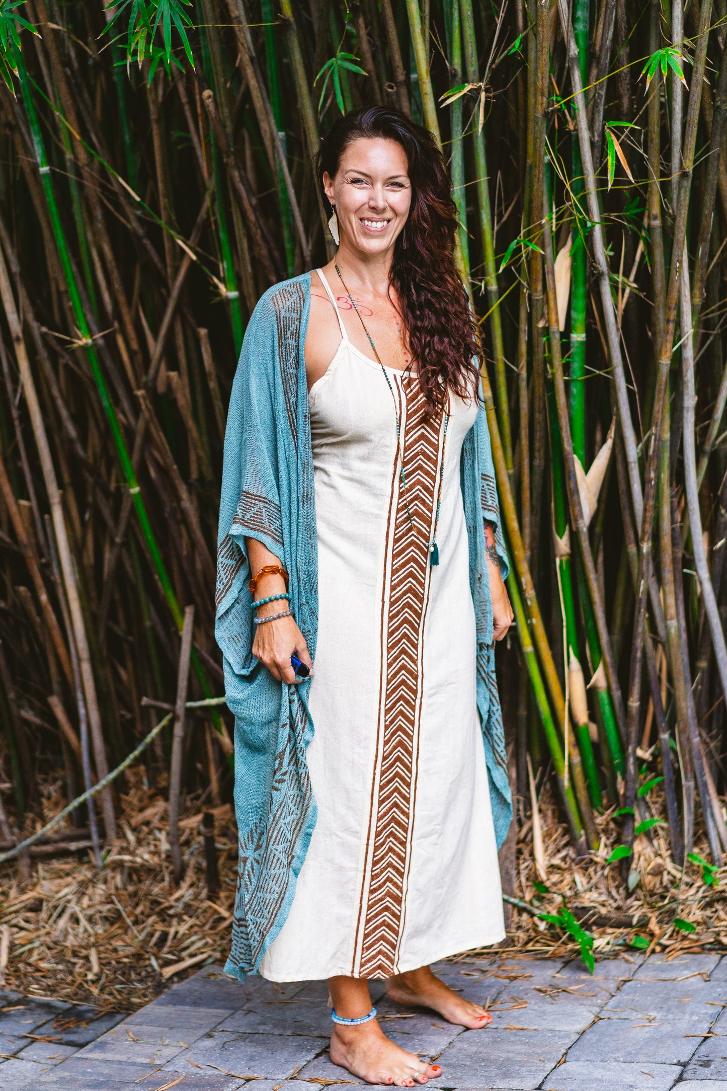 Desert Rose Woven Block Print Cover Up