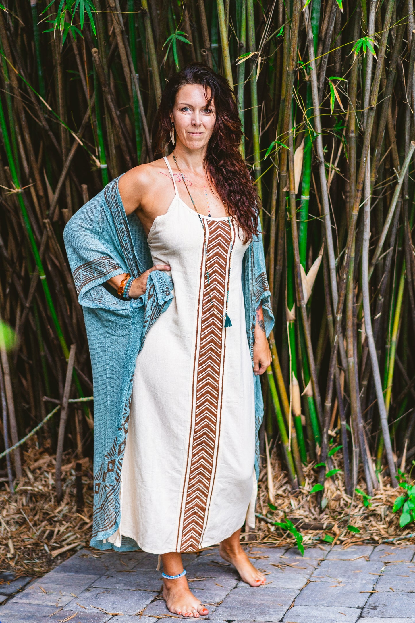 Desert Rose Woven Block Print Cover Up