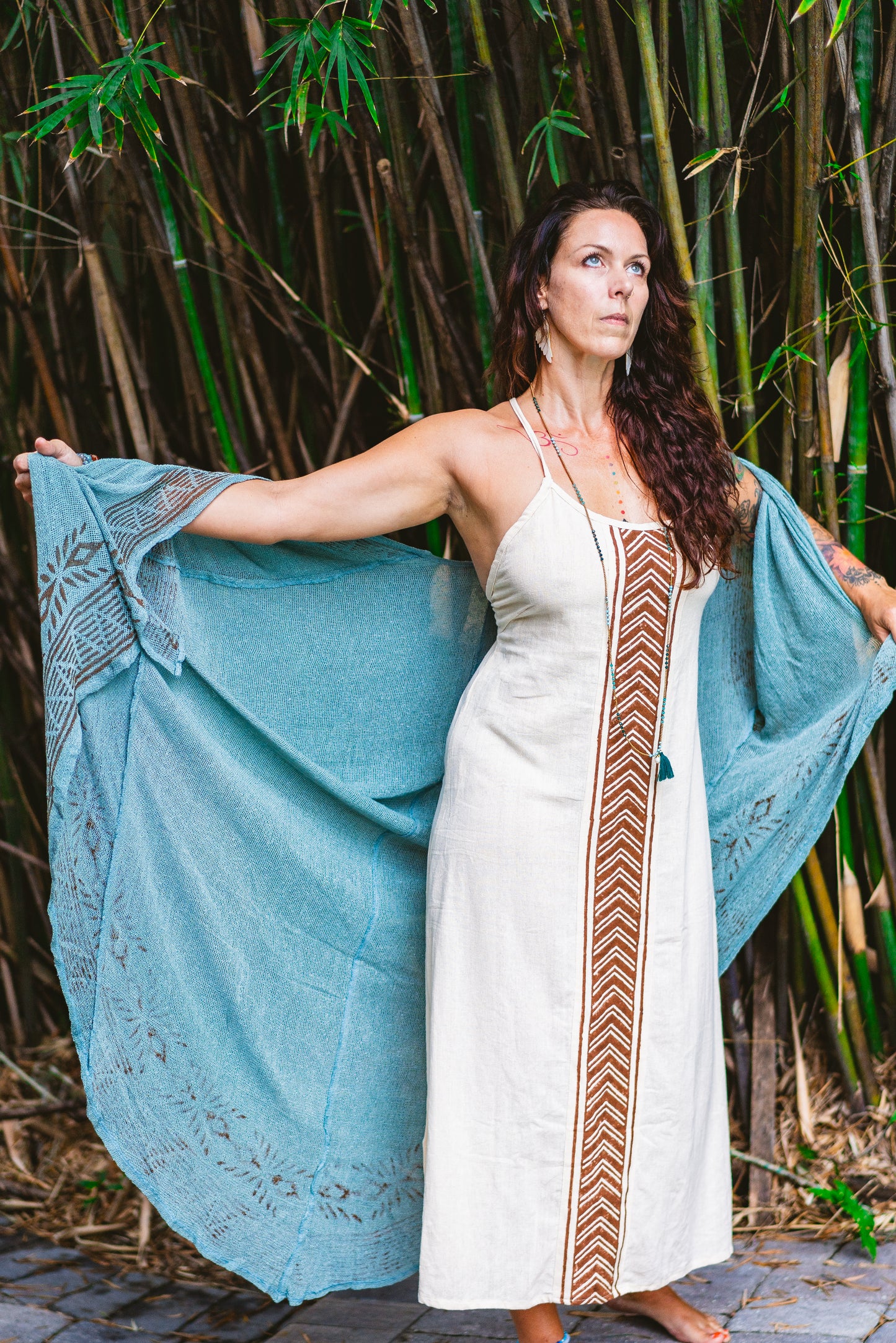 Desert Rose Woven Block Print Cover Up