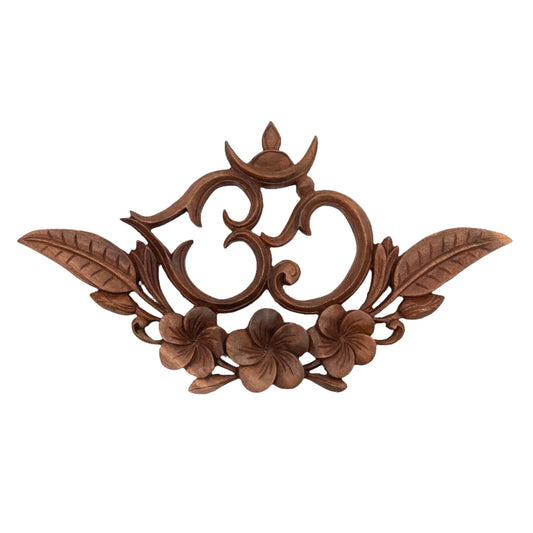 Balinese Om & Flower Panel Carving