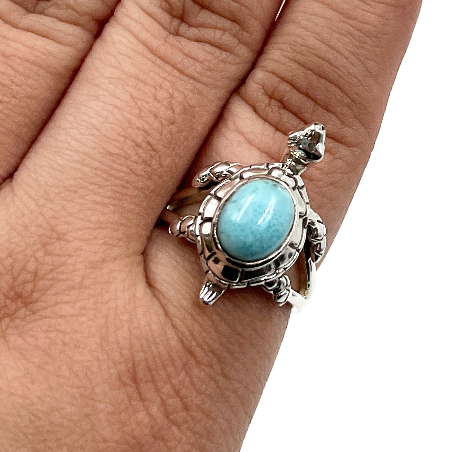 Larimar Sea Turtle Ring