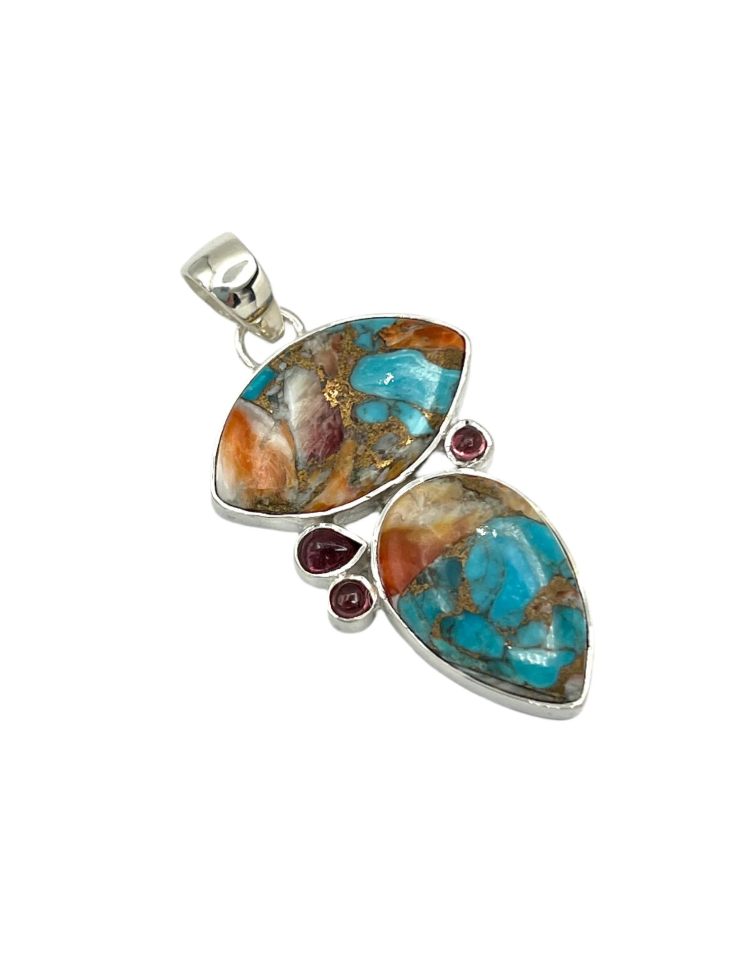 Spiny Oyster Shell Turquoise Pendants