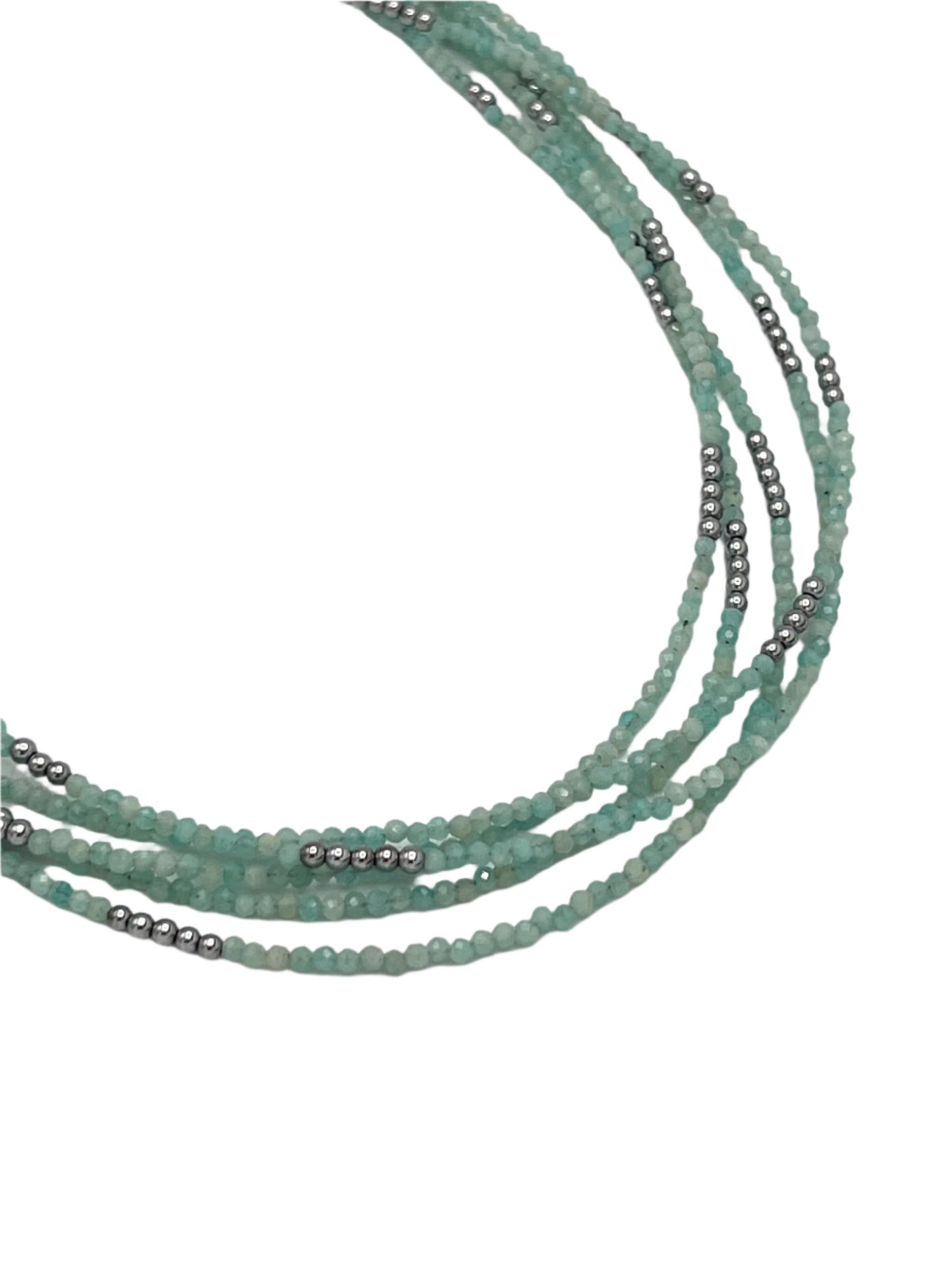 Sterling Silver Faceted Gemstone Beaded Necklace