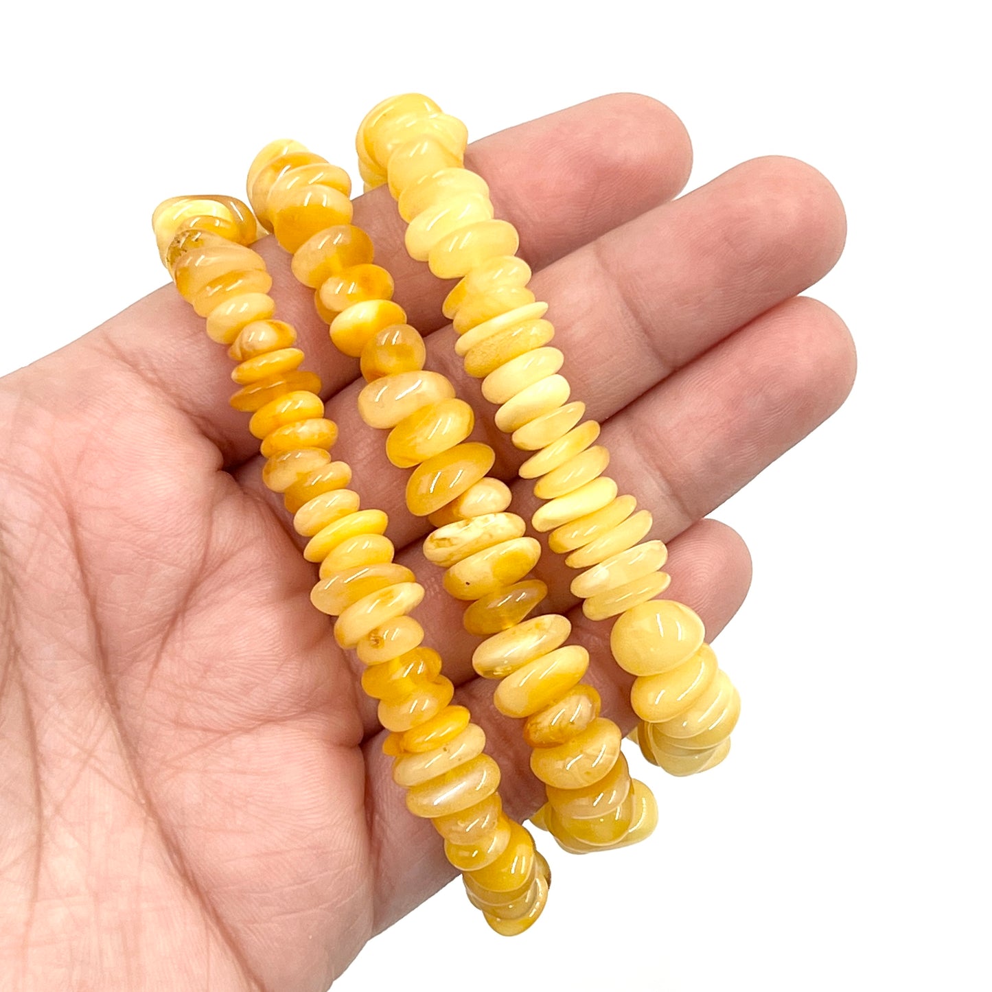 Polished Butterscotch Amber Stretchy Bracelets
