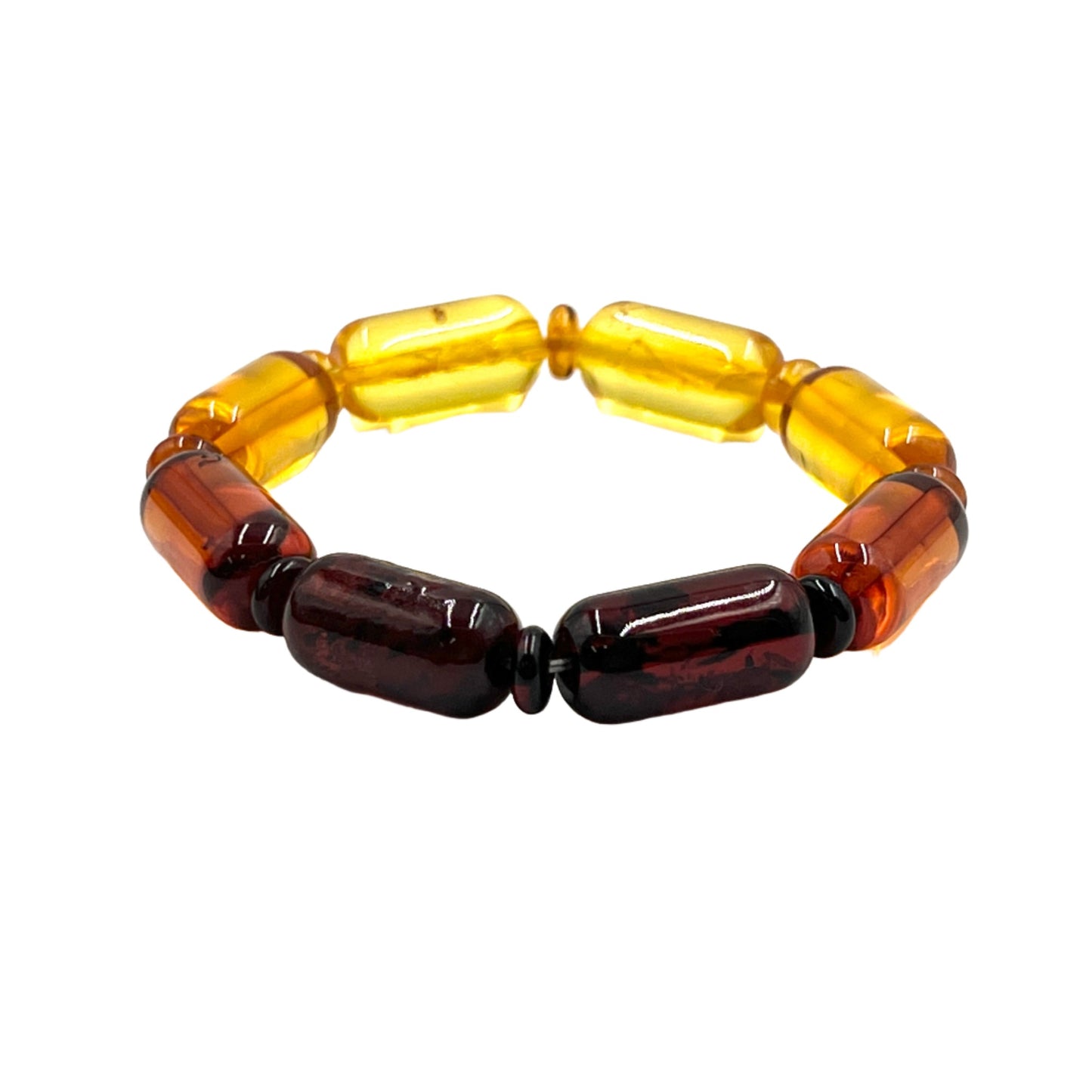 Polished Multi Amber Stretchy Bracelets