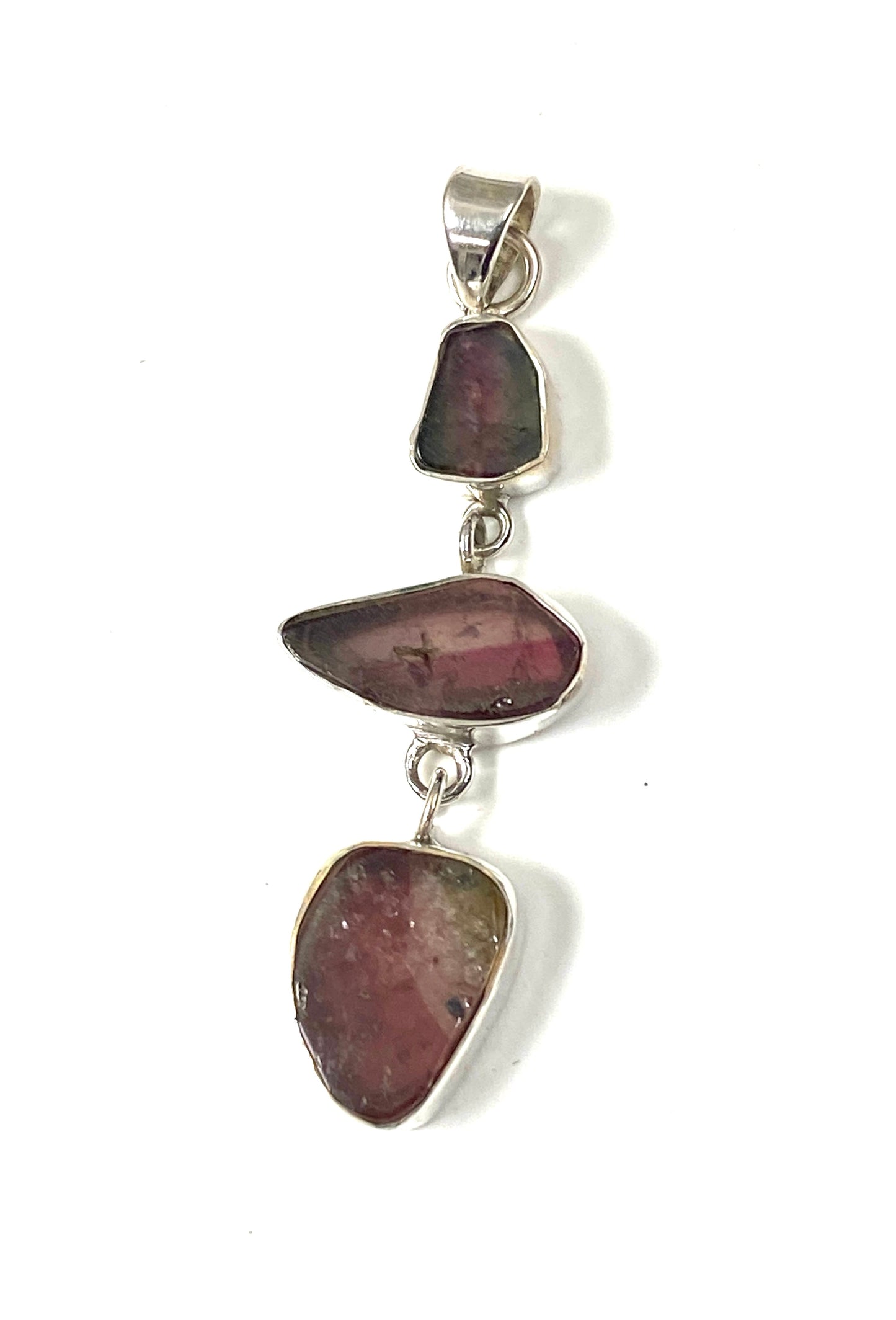 Sliced Watermelon Tourmaline Pendants