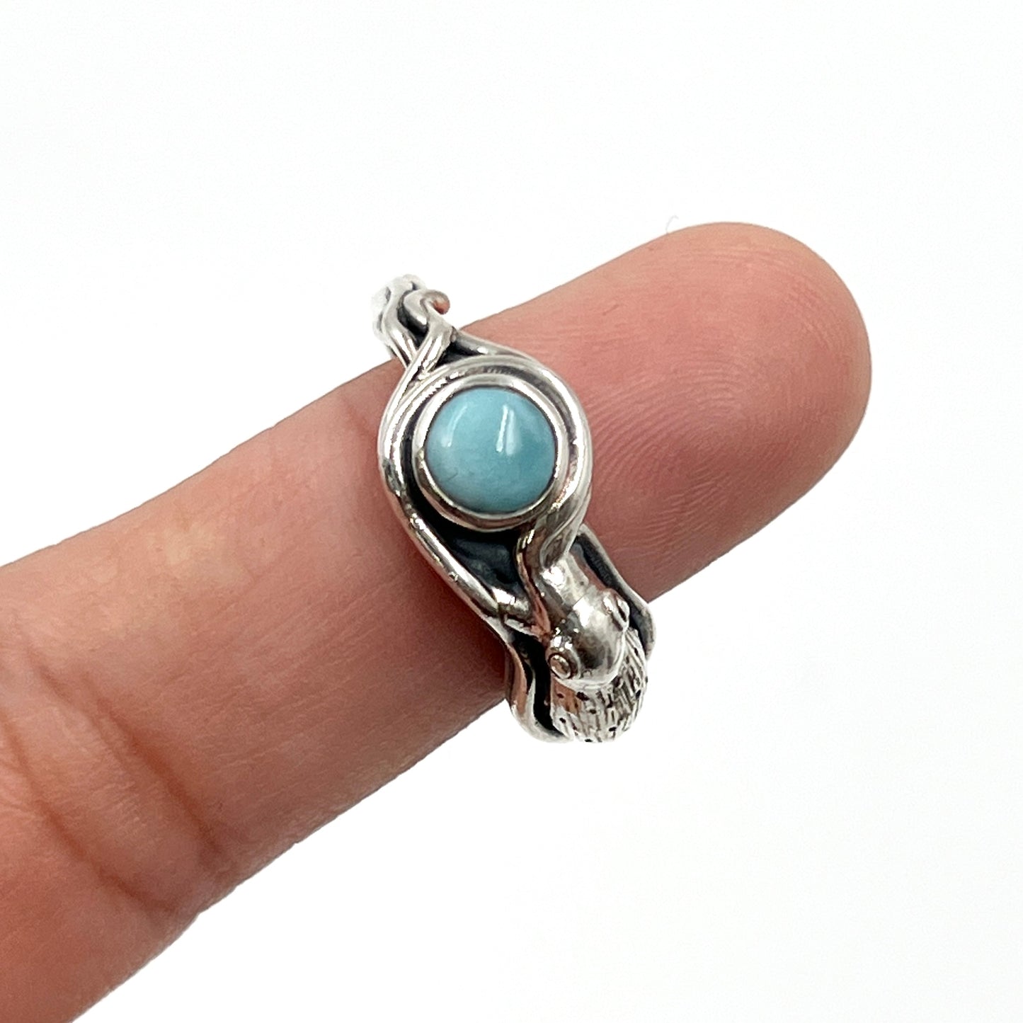 Larimar Octopus Ring