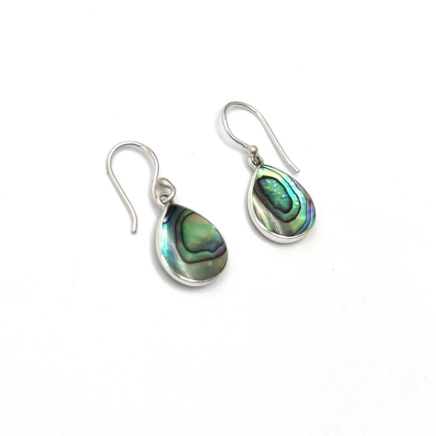 Sterling Silver Teardrop Abalone Earrings