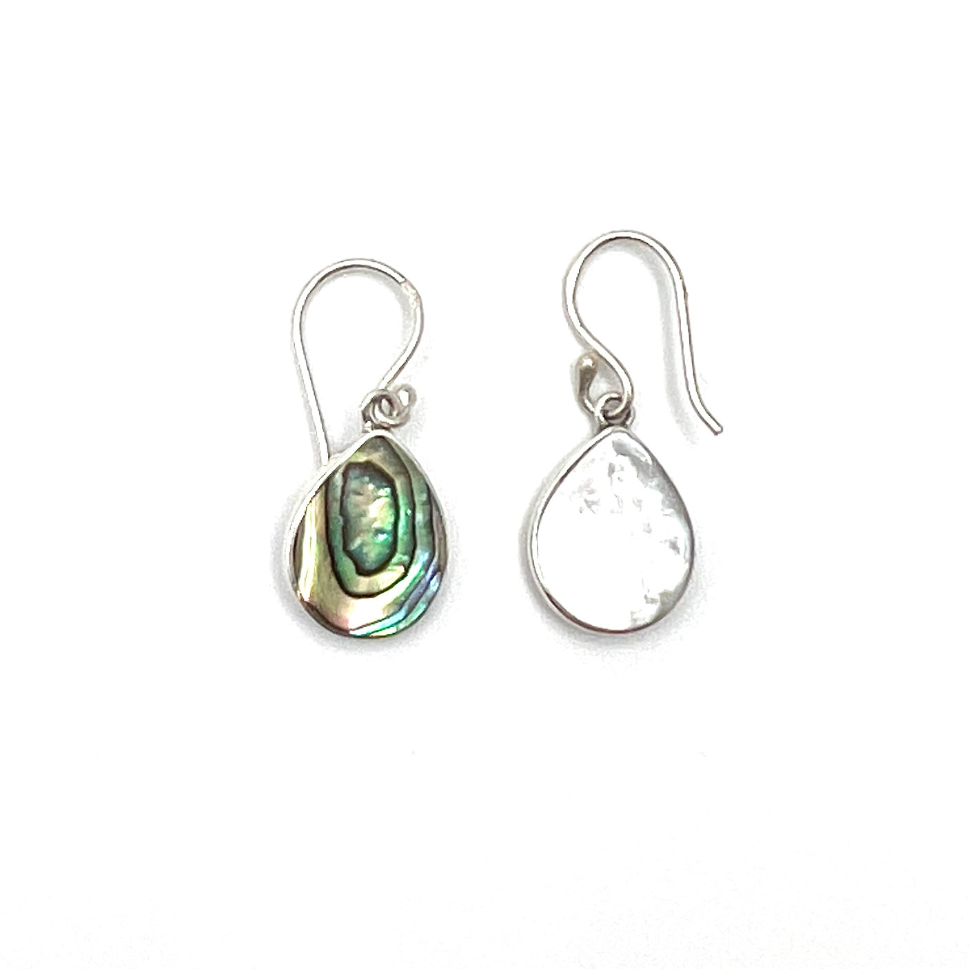 Sterling Silver Teardrop Abalone Earrings