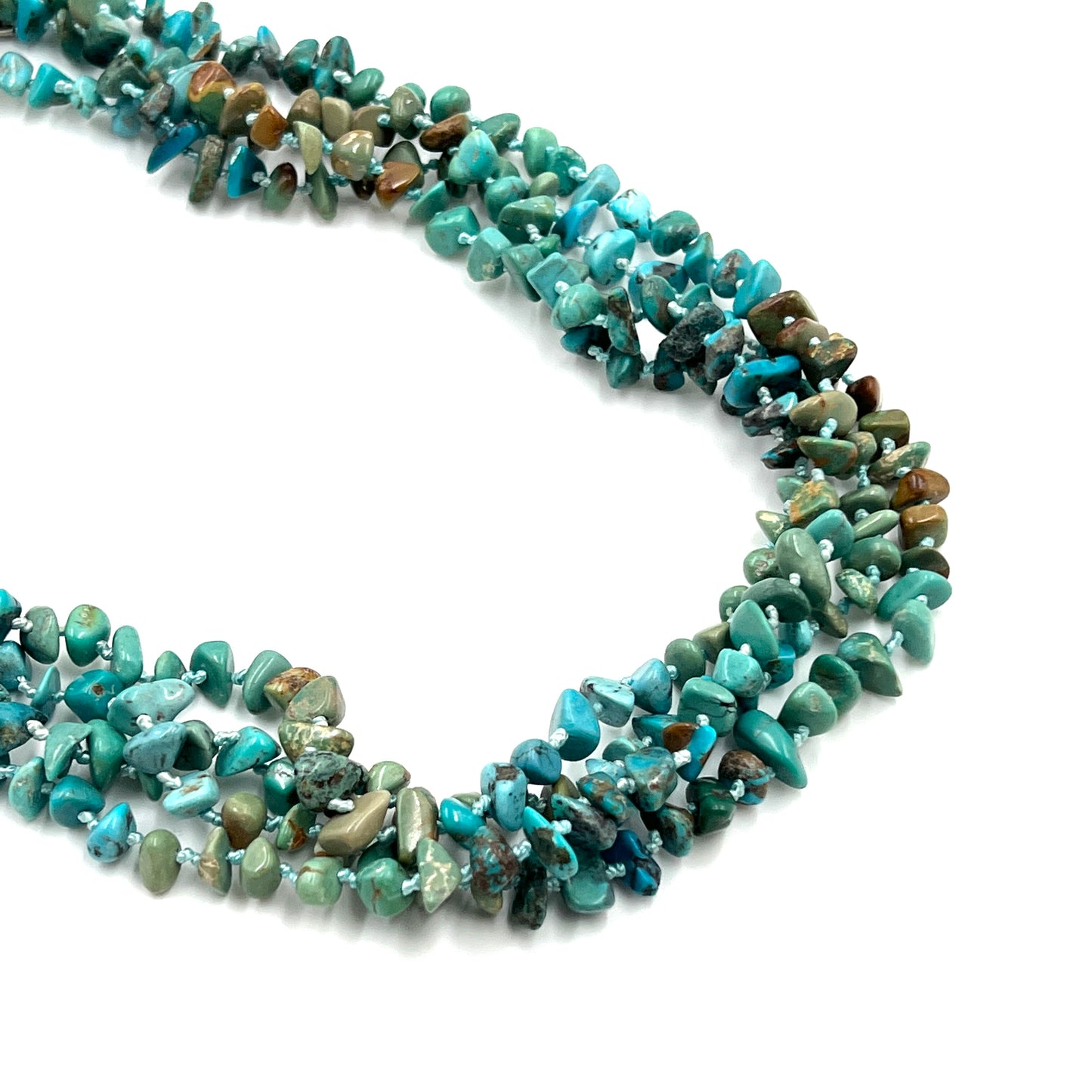 Hand Knotted Chip Turquoise Necklace