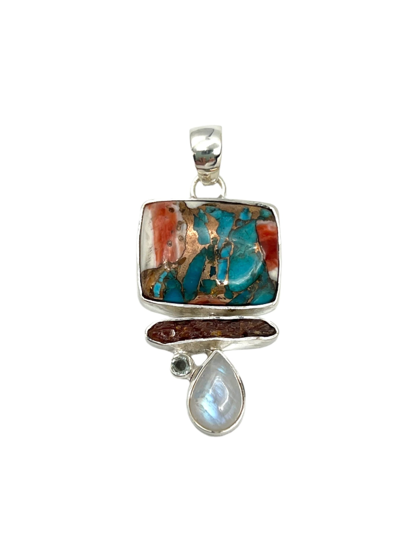 Spiny Oyster Shell Turquoise Pendants