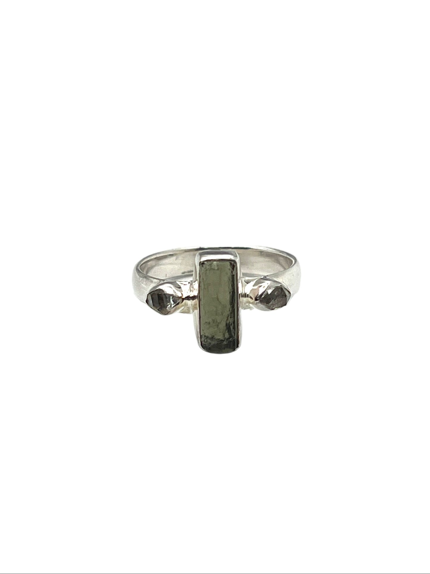 Moldavite & Pakimer Diamond Rings