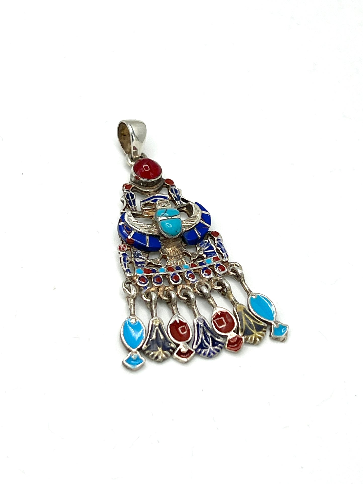 Silver Scarab Dangle Pendants