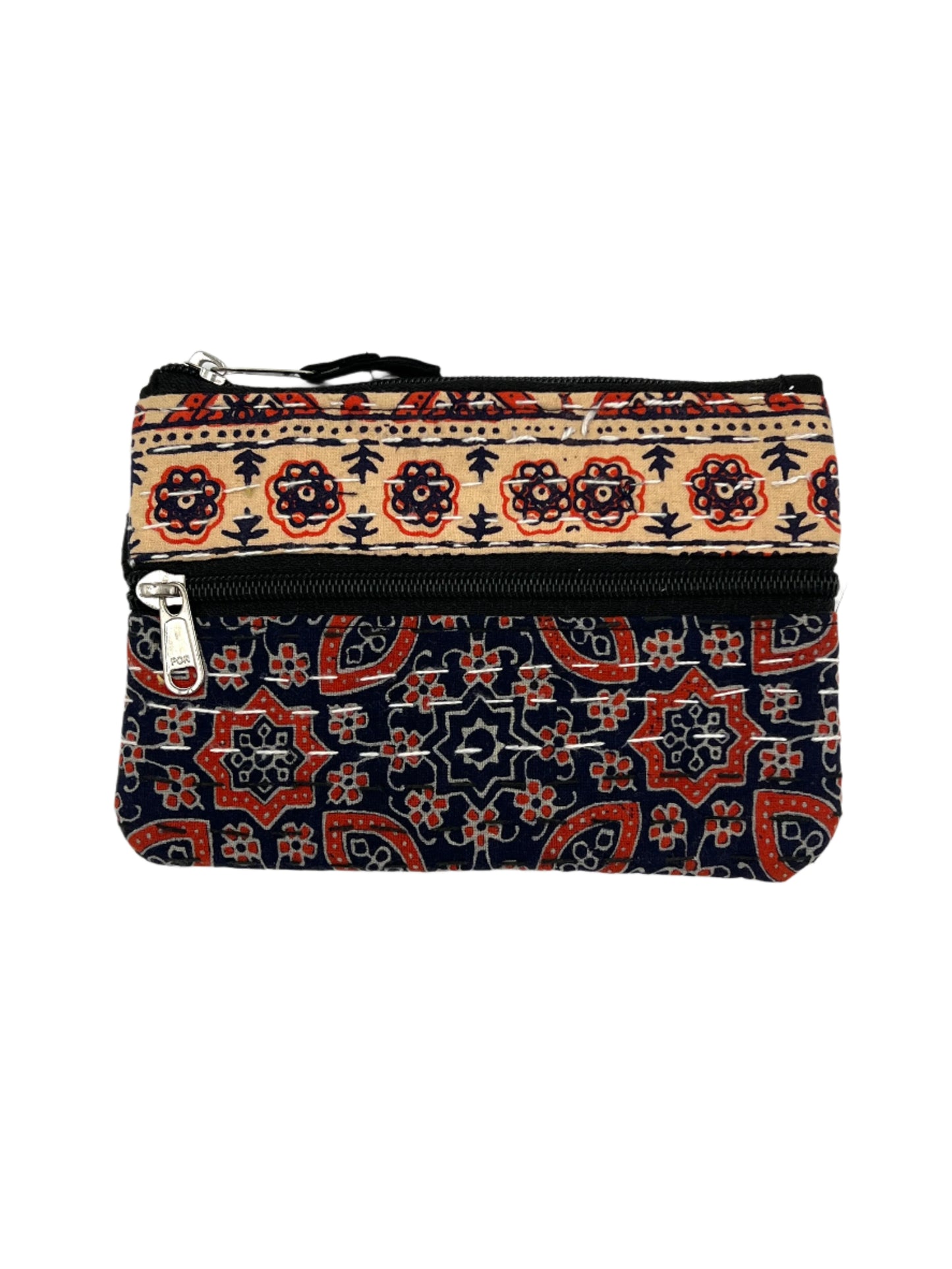 Block Print Kantha Coin Bag 5" x 7"