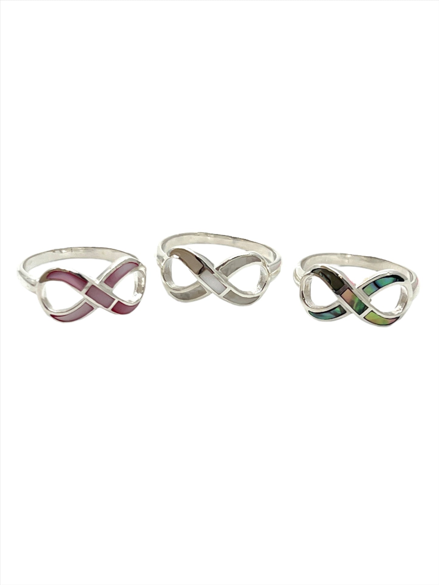 Sterling Silver Shell Infinity Rings