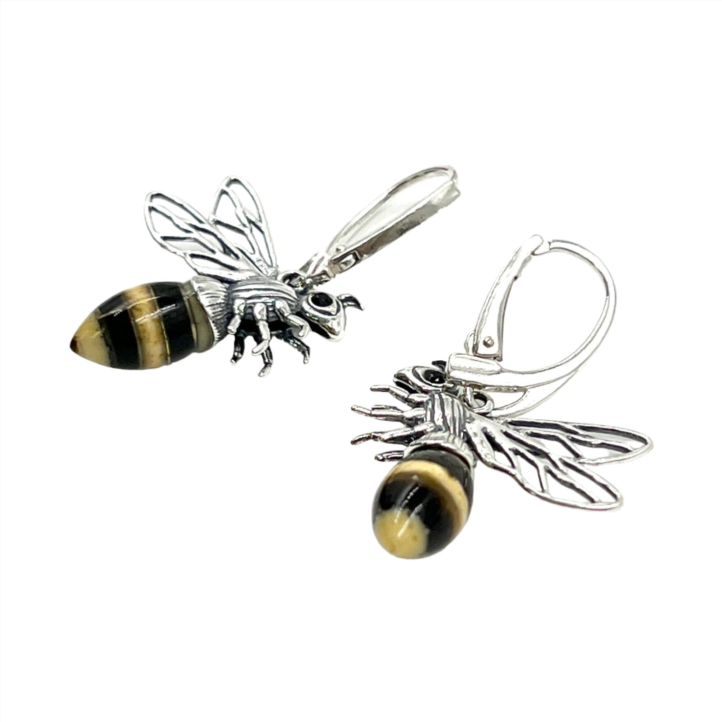Amber Bee Dangle Earrings