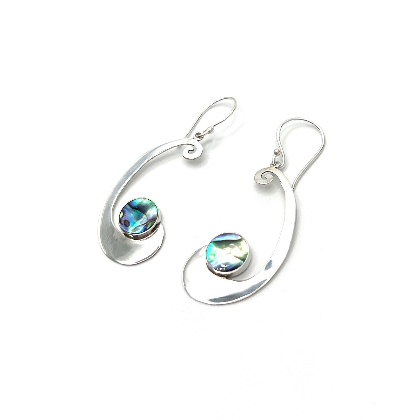 Sterling Silver Swirl Abalone Earrings