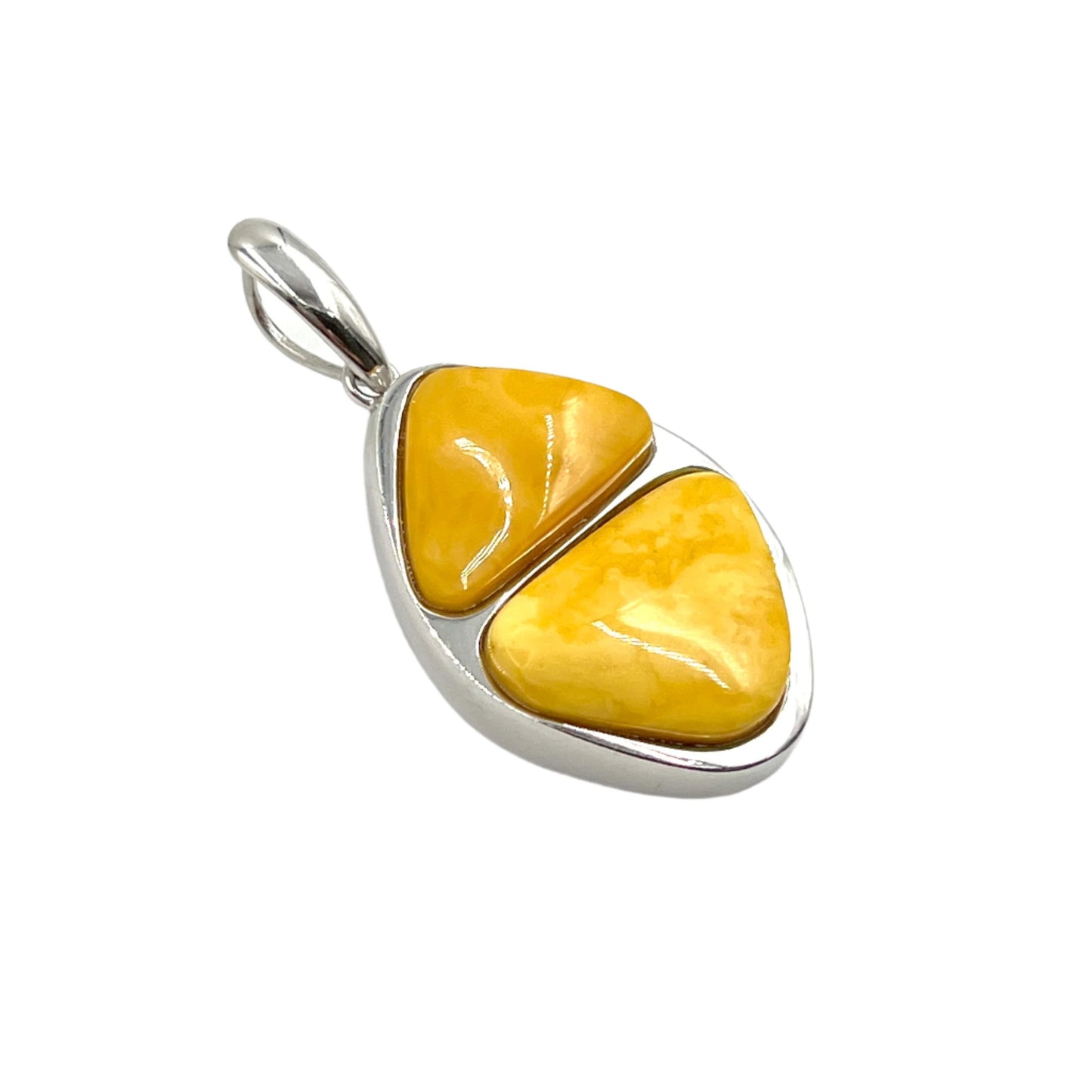 Double Butterscotch Amber Pendants