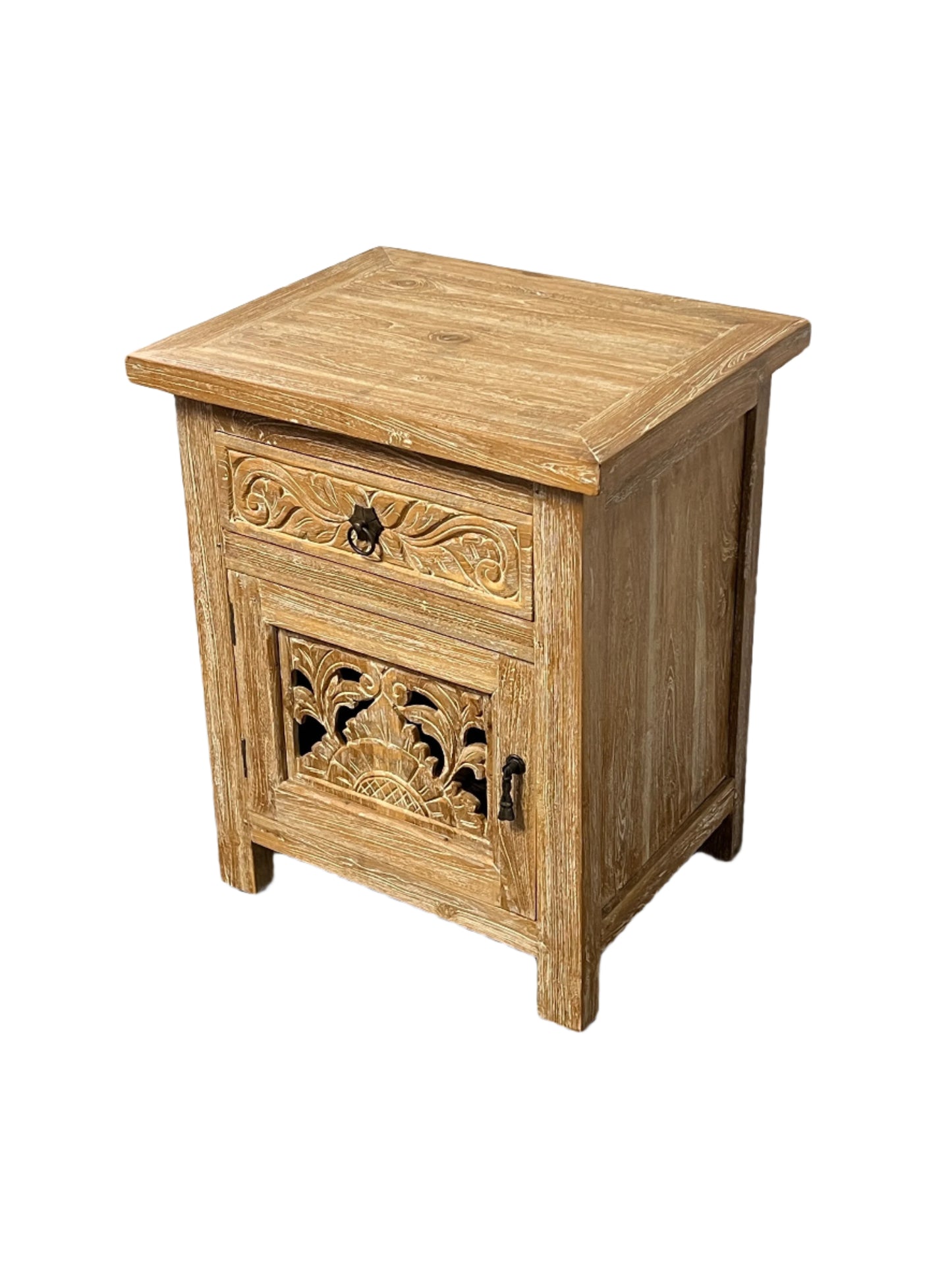 White Washed Teakwood Night Stands