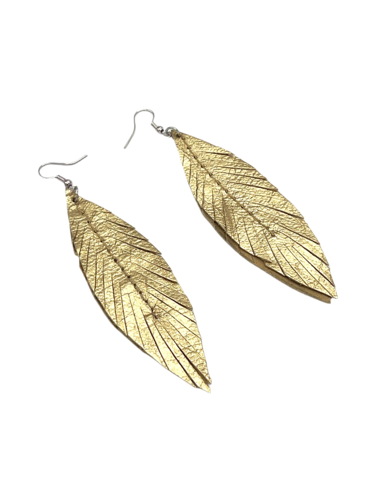 Leather Feather Earrings