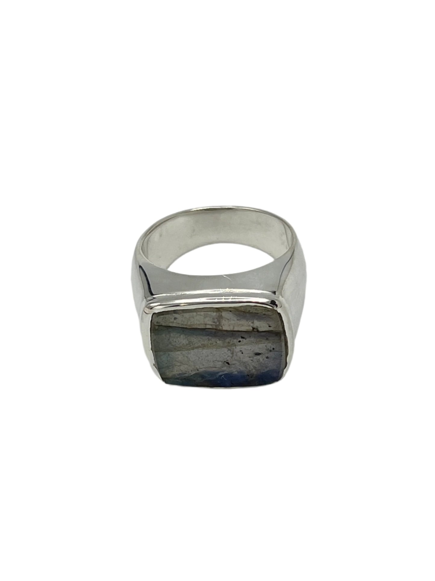 Sterling Silver Rectangle Gemstone Rings