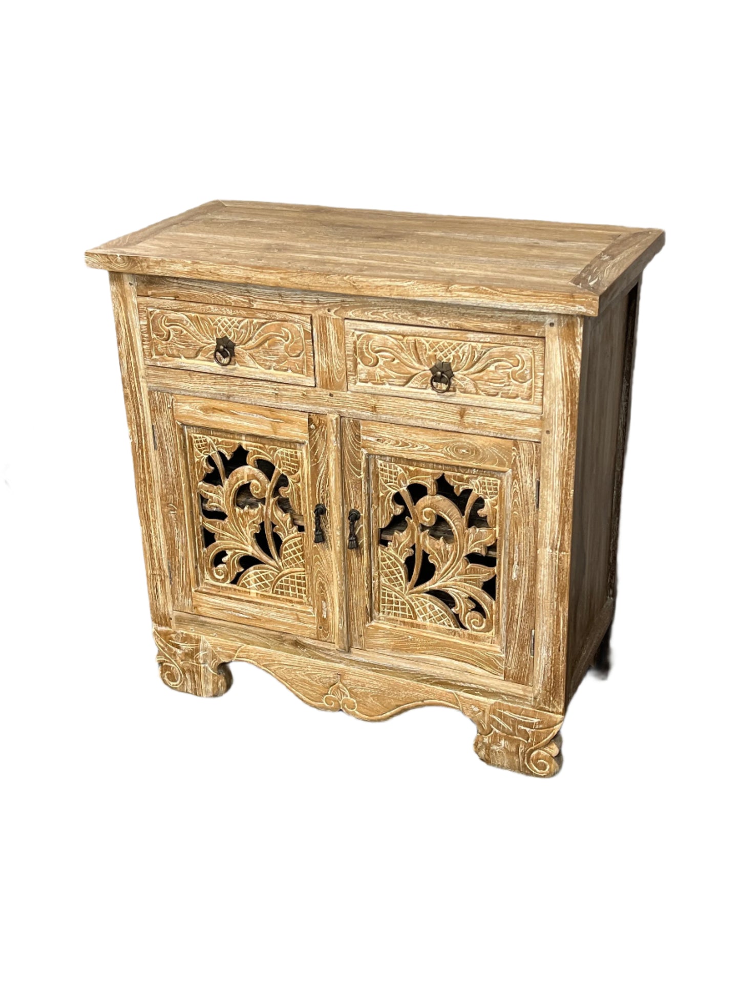 White Washed Teak Vine Vanity