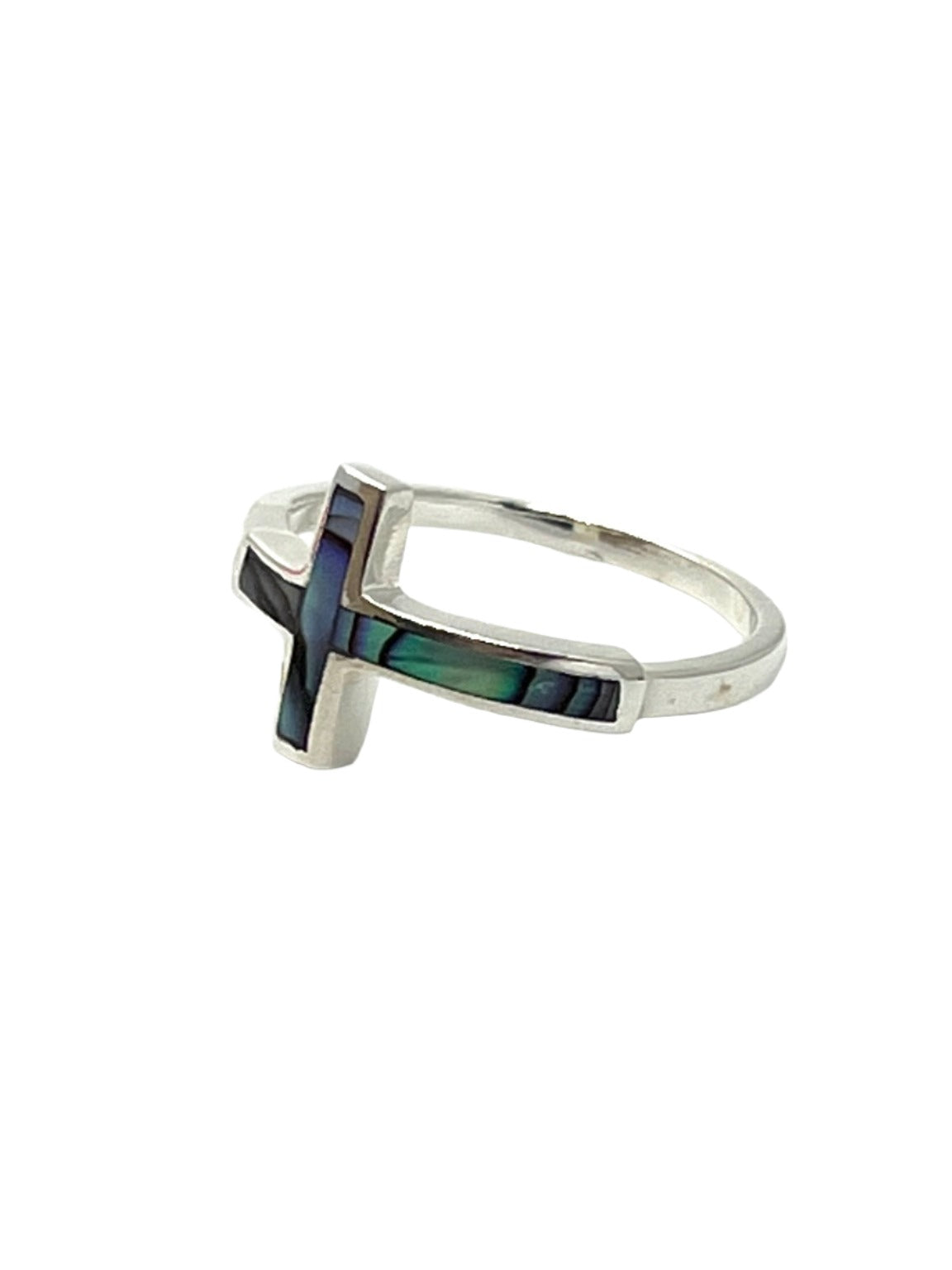 Sterling Silver Shell Cross Ring