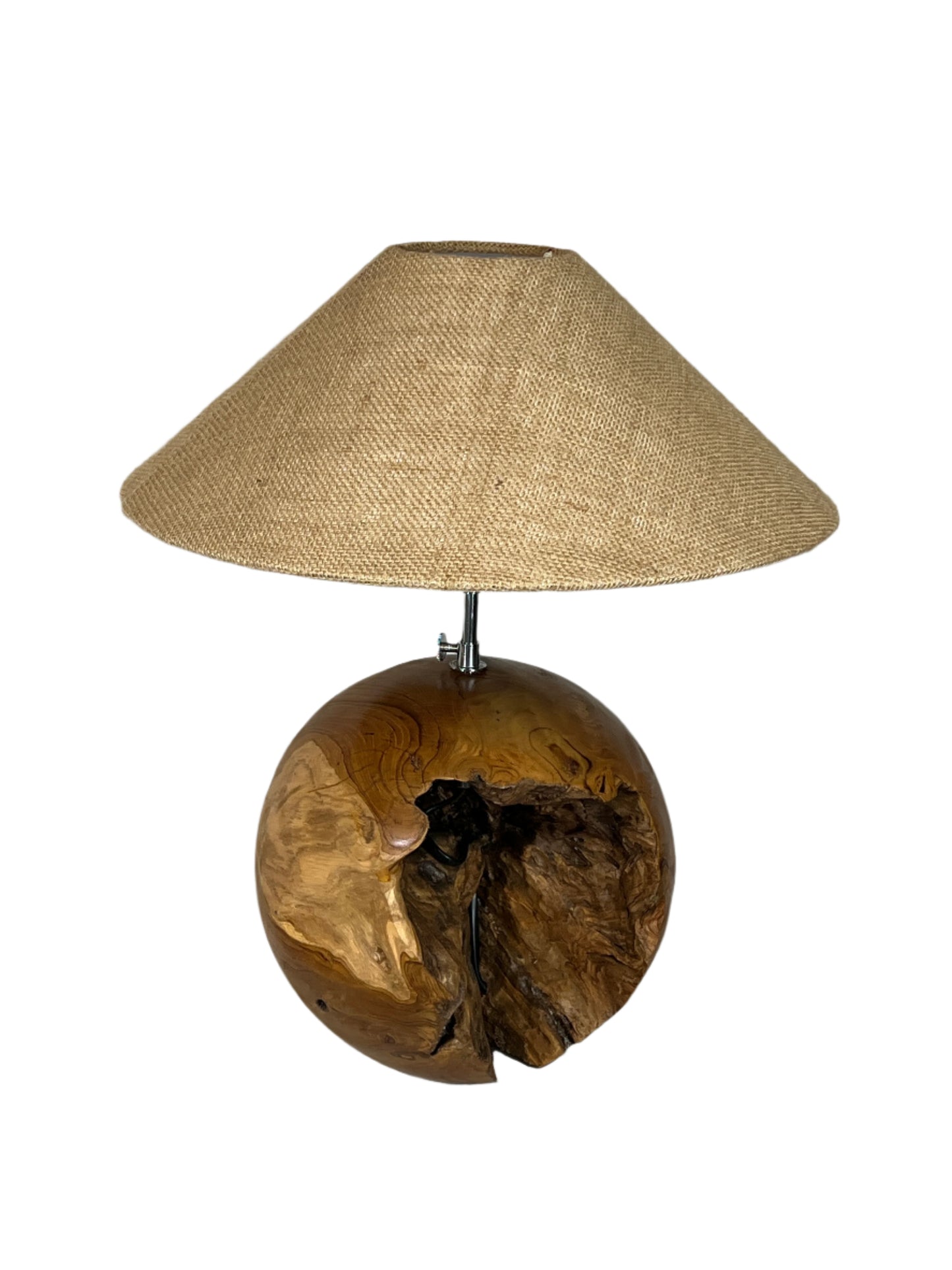 Teak Ball Table Lamp